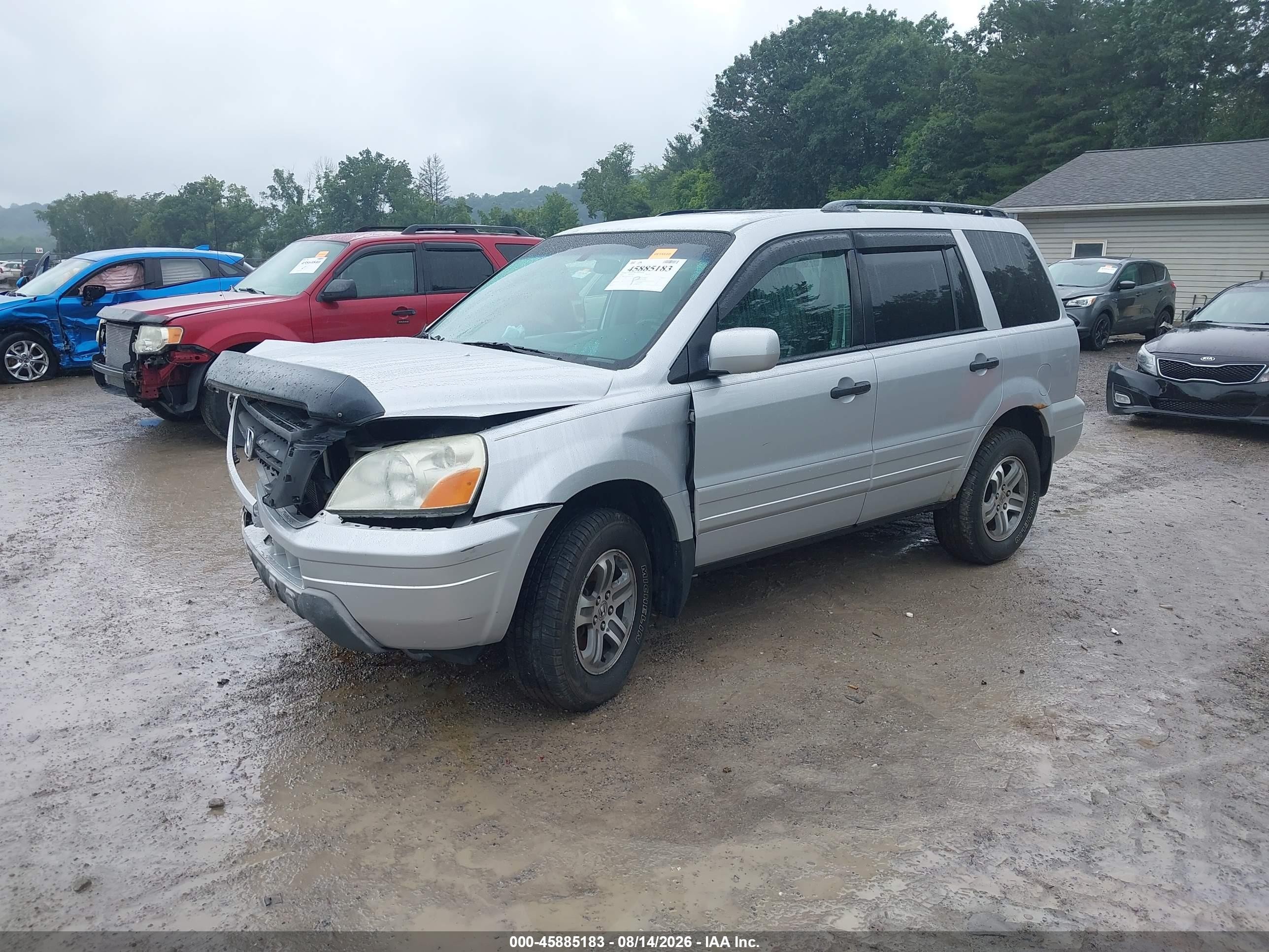 2004 Honda Pilot Ex-l Silver vin: 2HKYF18504H581970