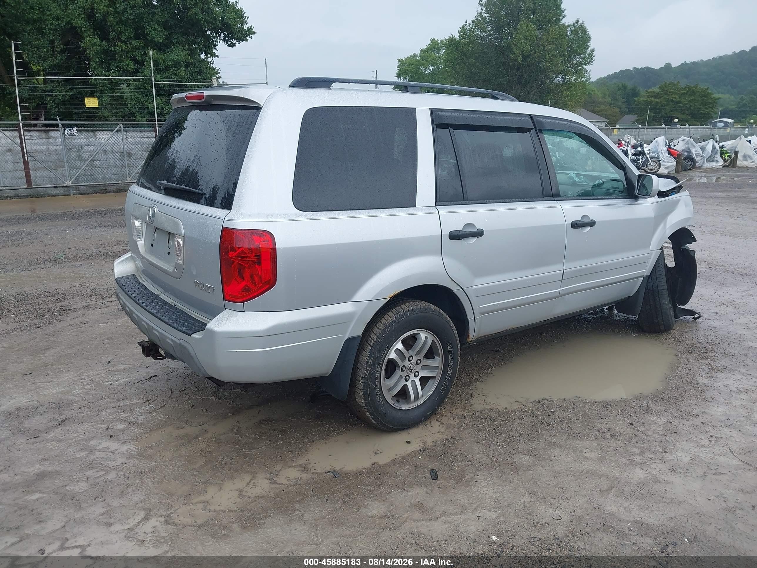 2004 Honda Pilot Ex-l Silver vin: 2HKYF18504H581970