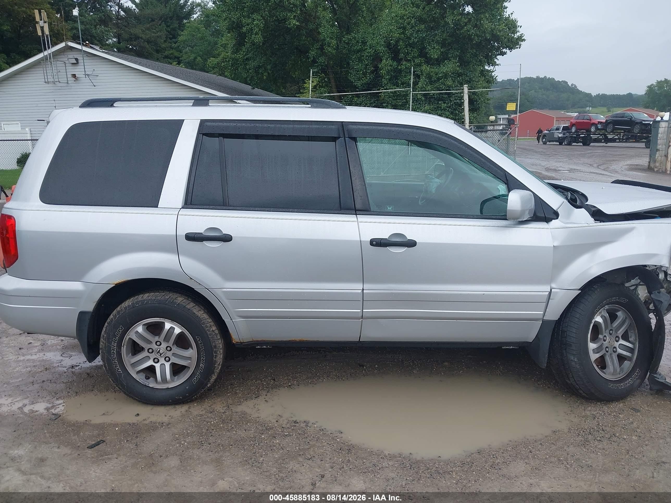 2004 Honda Pilot Ex-l Silver vin: 2HKYF18504H581970