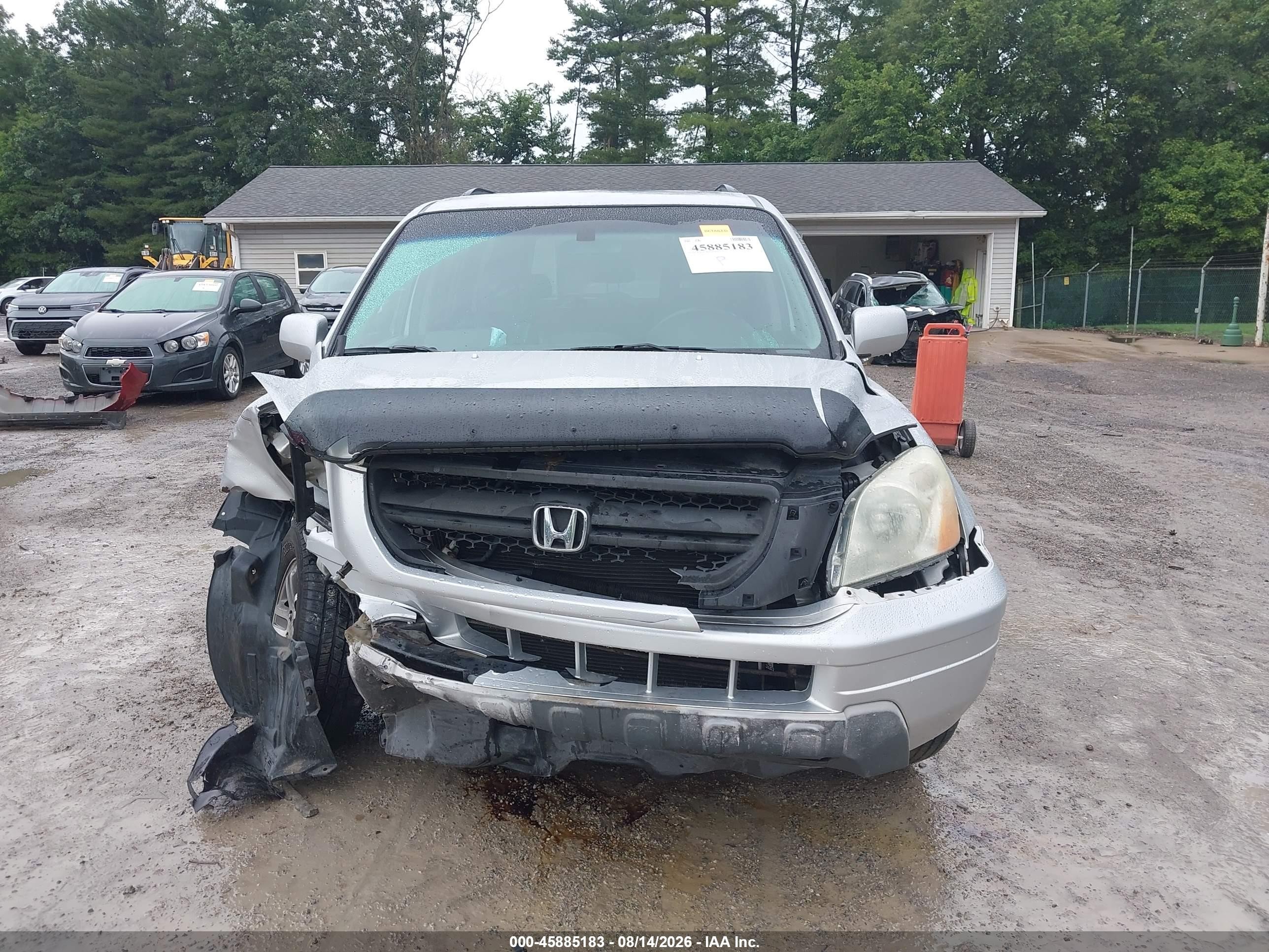 2004 Honda Pilot Ex-l Silver vin: 2HKYF18504H581970