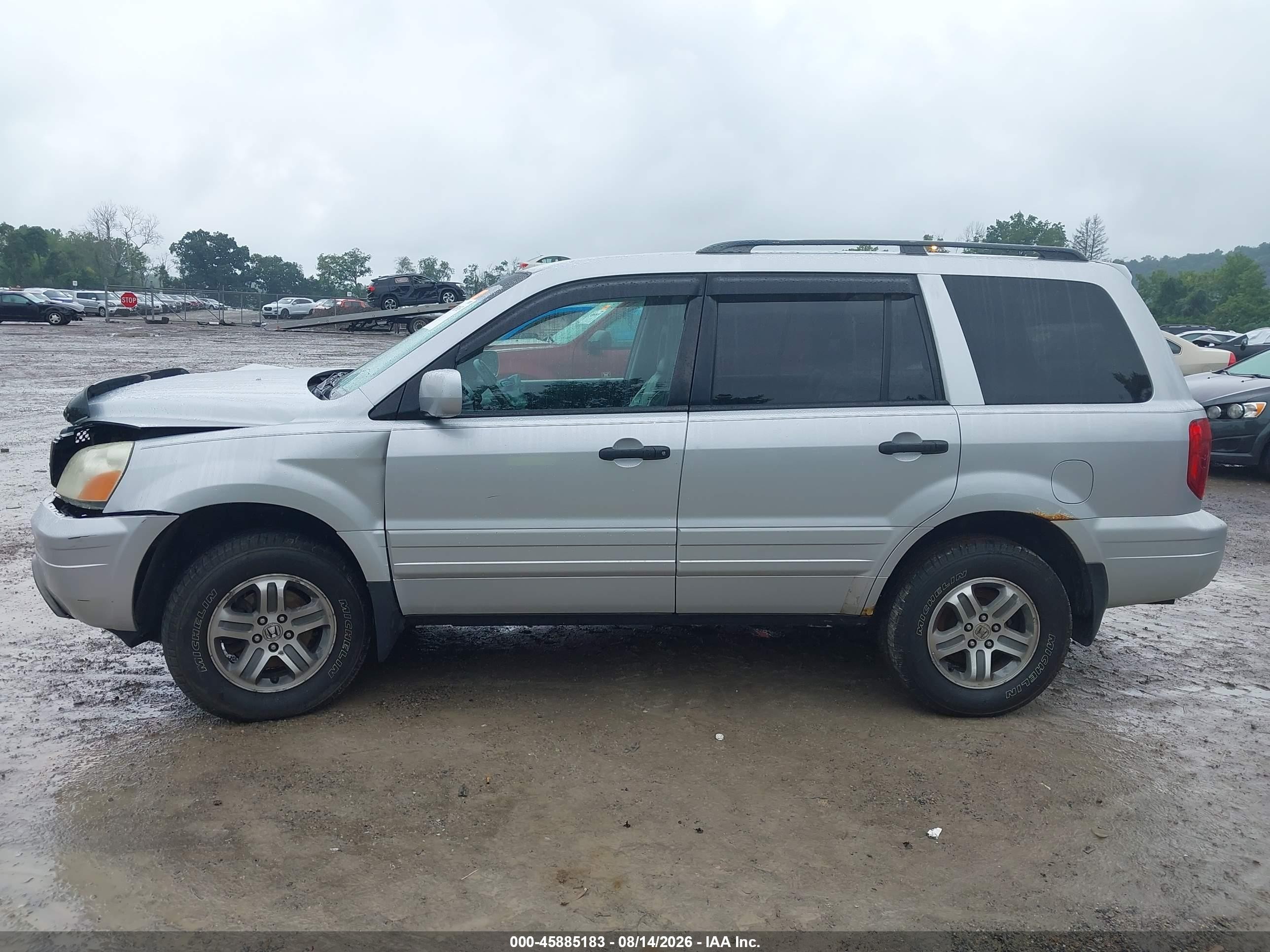 2004 Honda Pilot Ex-l Silver vin: 2HKYF18504H581970