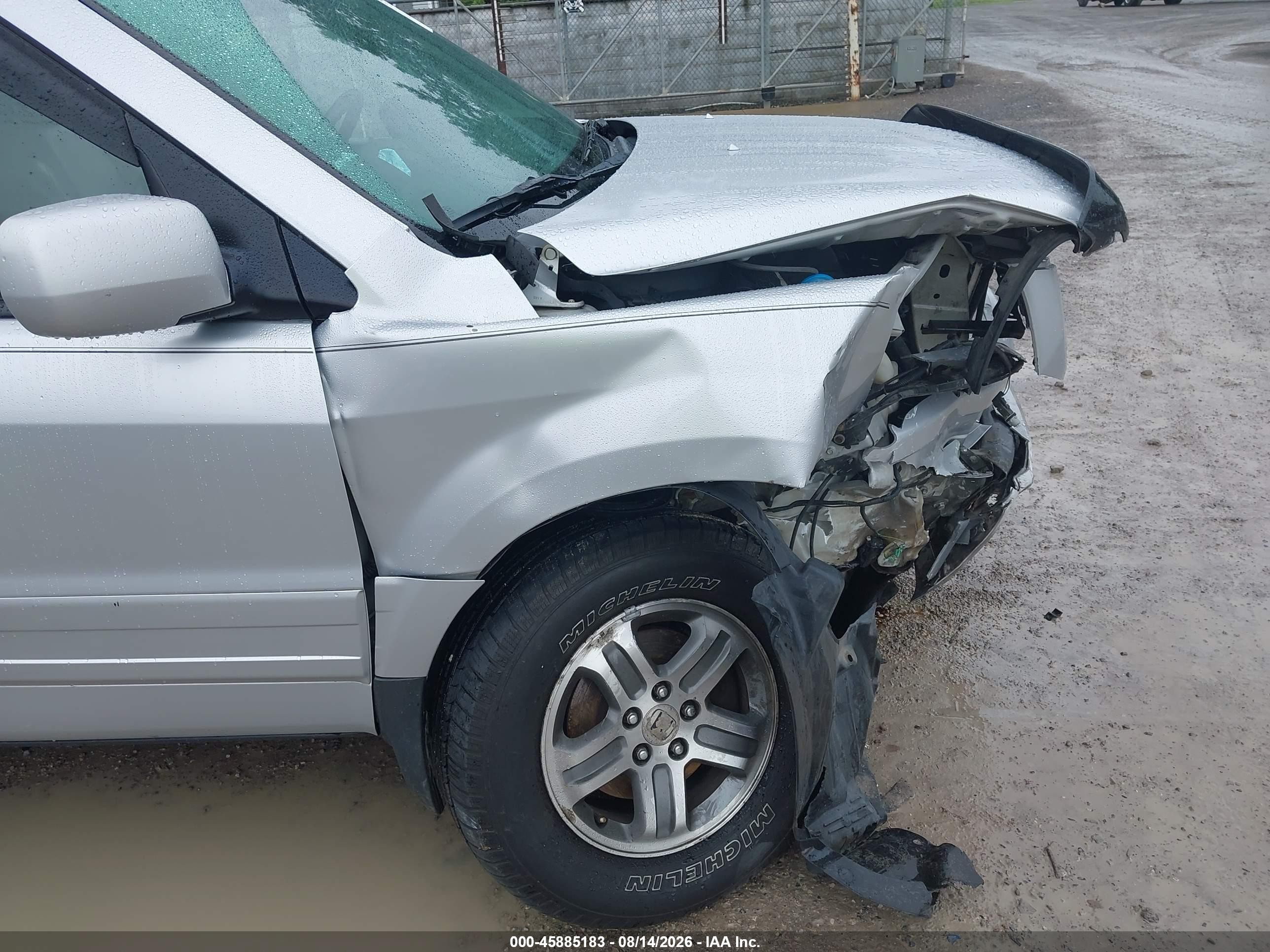 2004 Honda Pilot Ex-l Silver vin: 2HKYF18504H581970