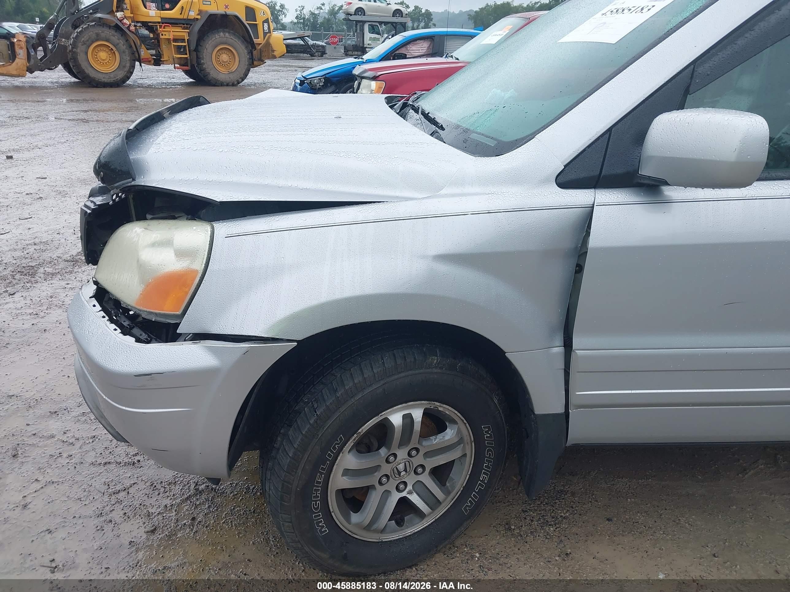 2004 Honda Pilot Ex-l Silver vin: 2HKYF18504H581970