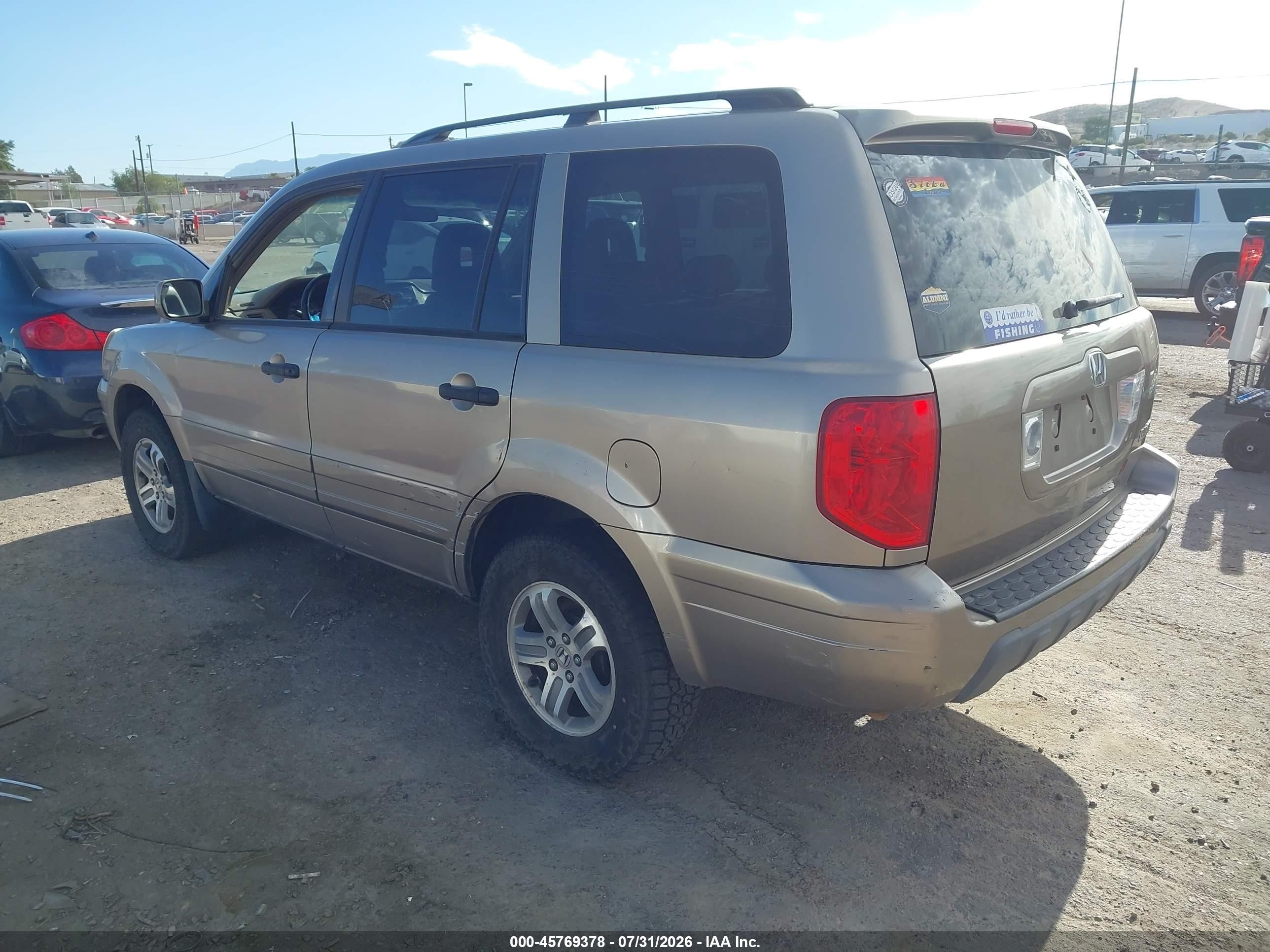 2004 Honda Pilot Ex-l Brown vin: 2HKYF18504H602591