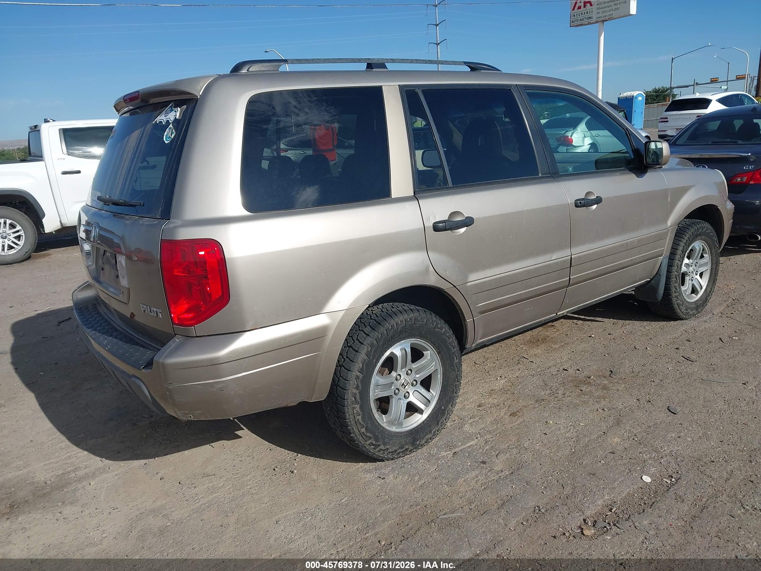 2004 Honda Pilot Ex-l Brown vin: 2HKYF18504H602591