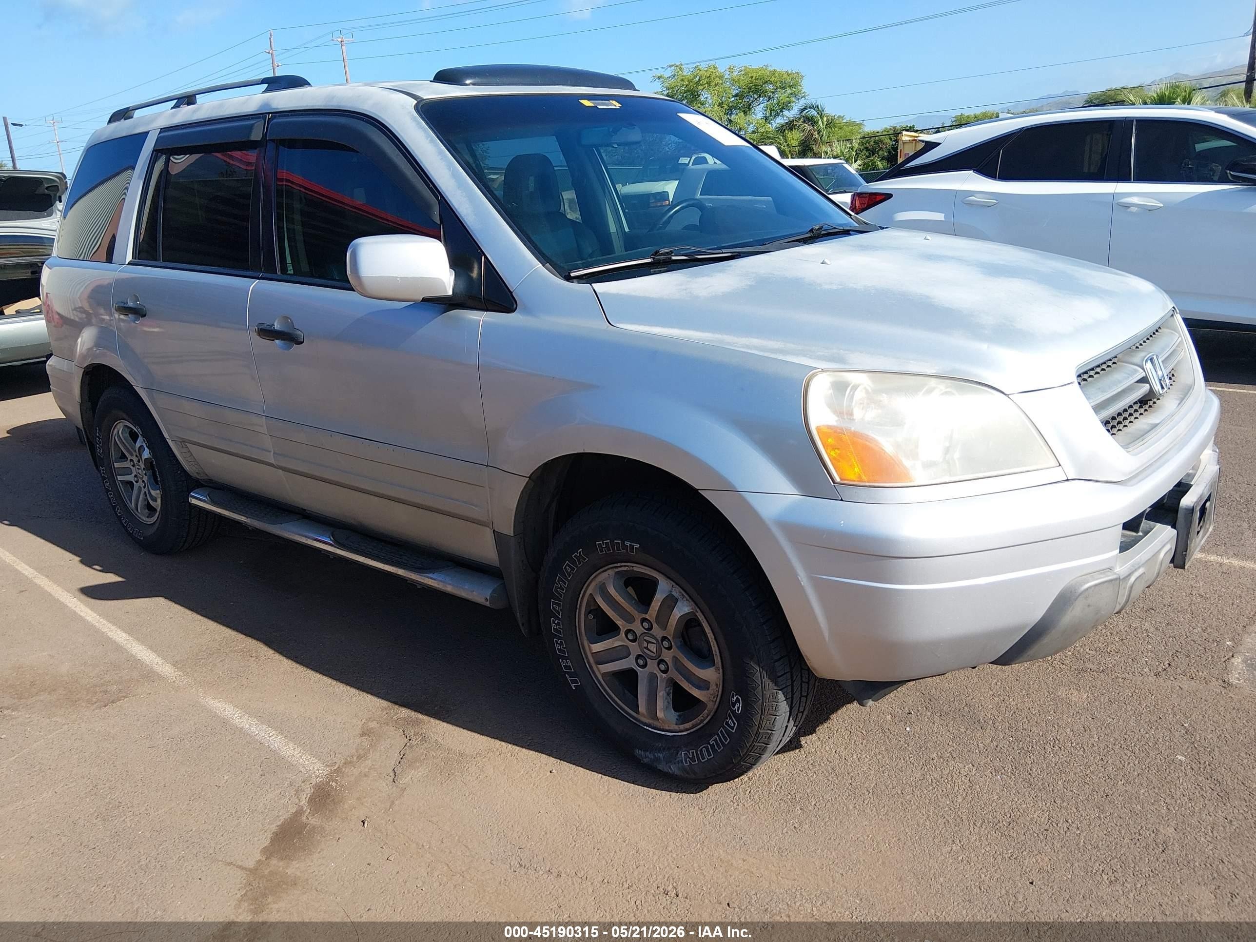 2005 Honda Pilot Ex-l Silver vin: 2HKYF18505H508938