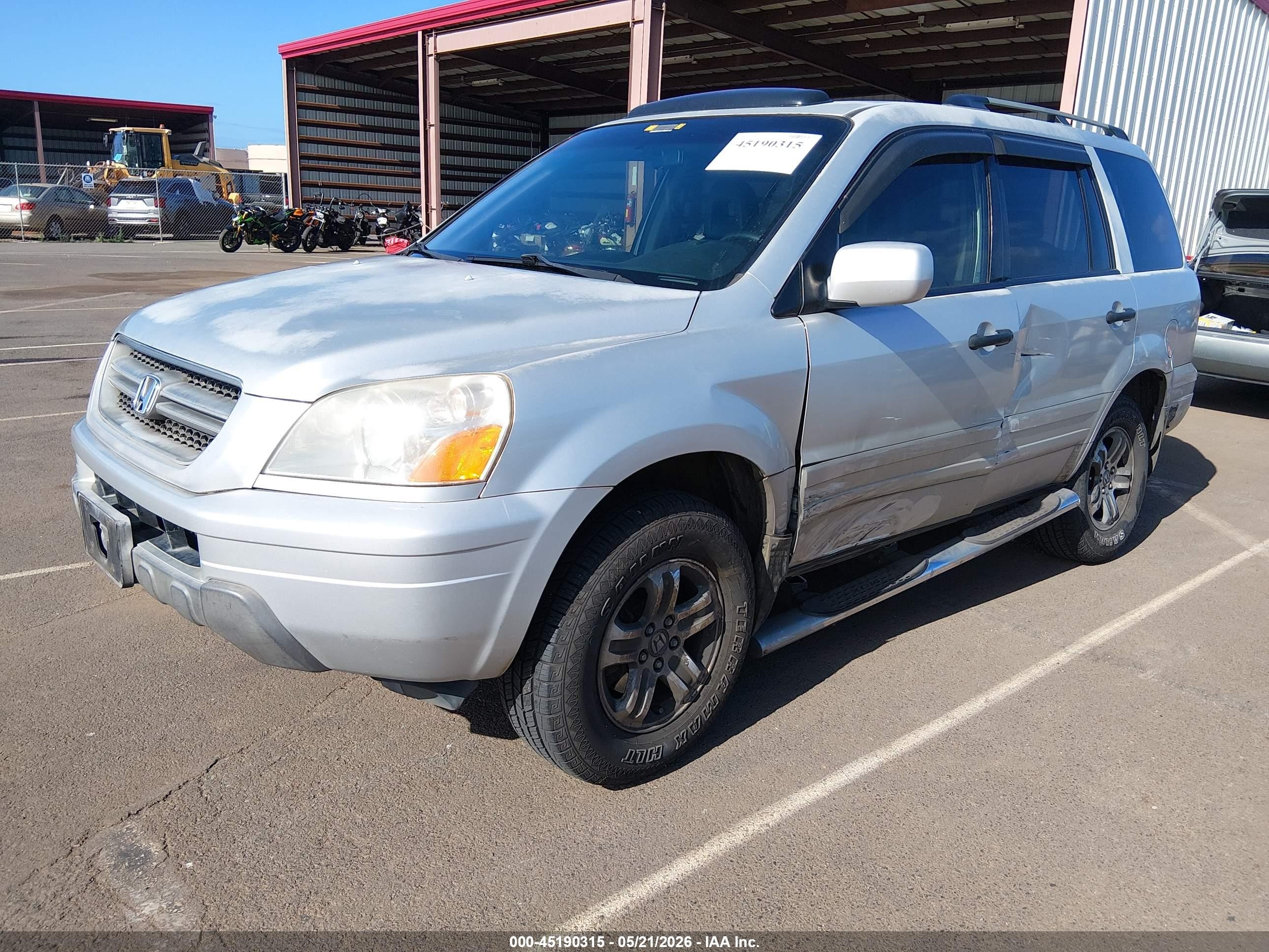 2005 Honda Pilot Ex-l Silver vin: 2HKYF18505H508938