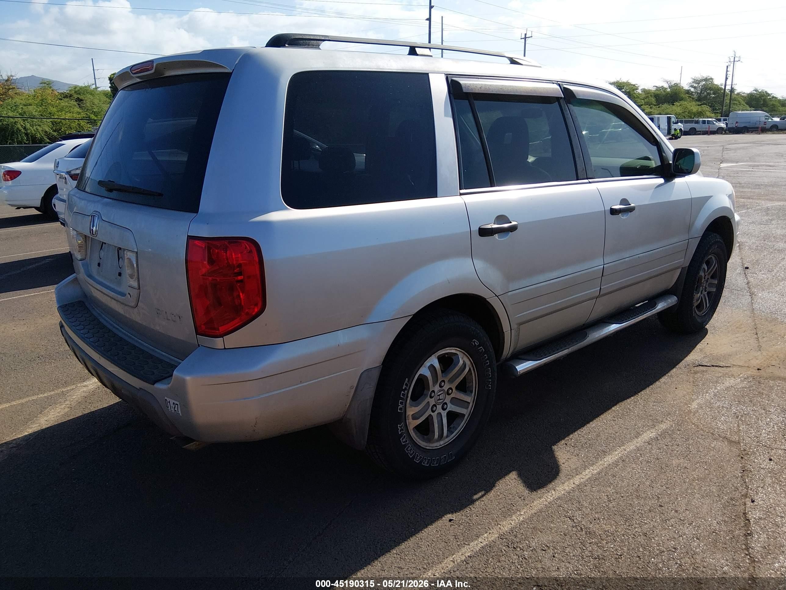 2005 Honda Pilot Ex-l Silver vin: 2HKYF18505H508938