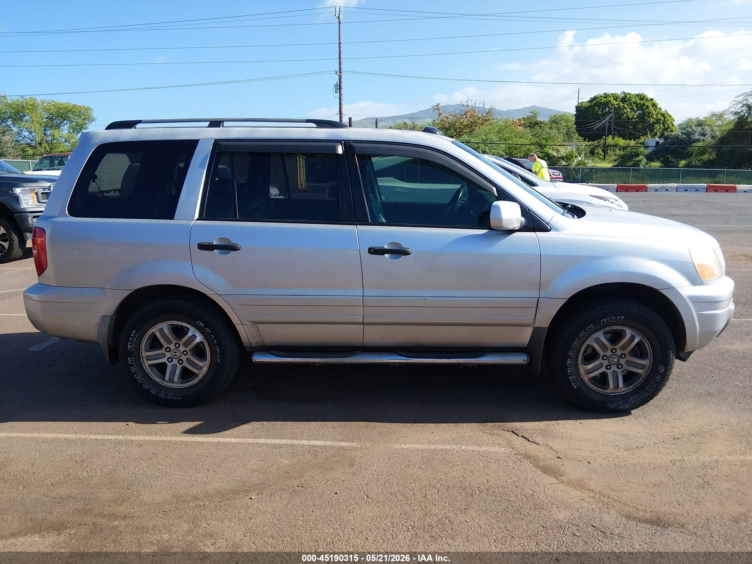 2005 Honda Pilot Ex-l Silver vin: 2HKYF18505H508938