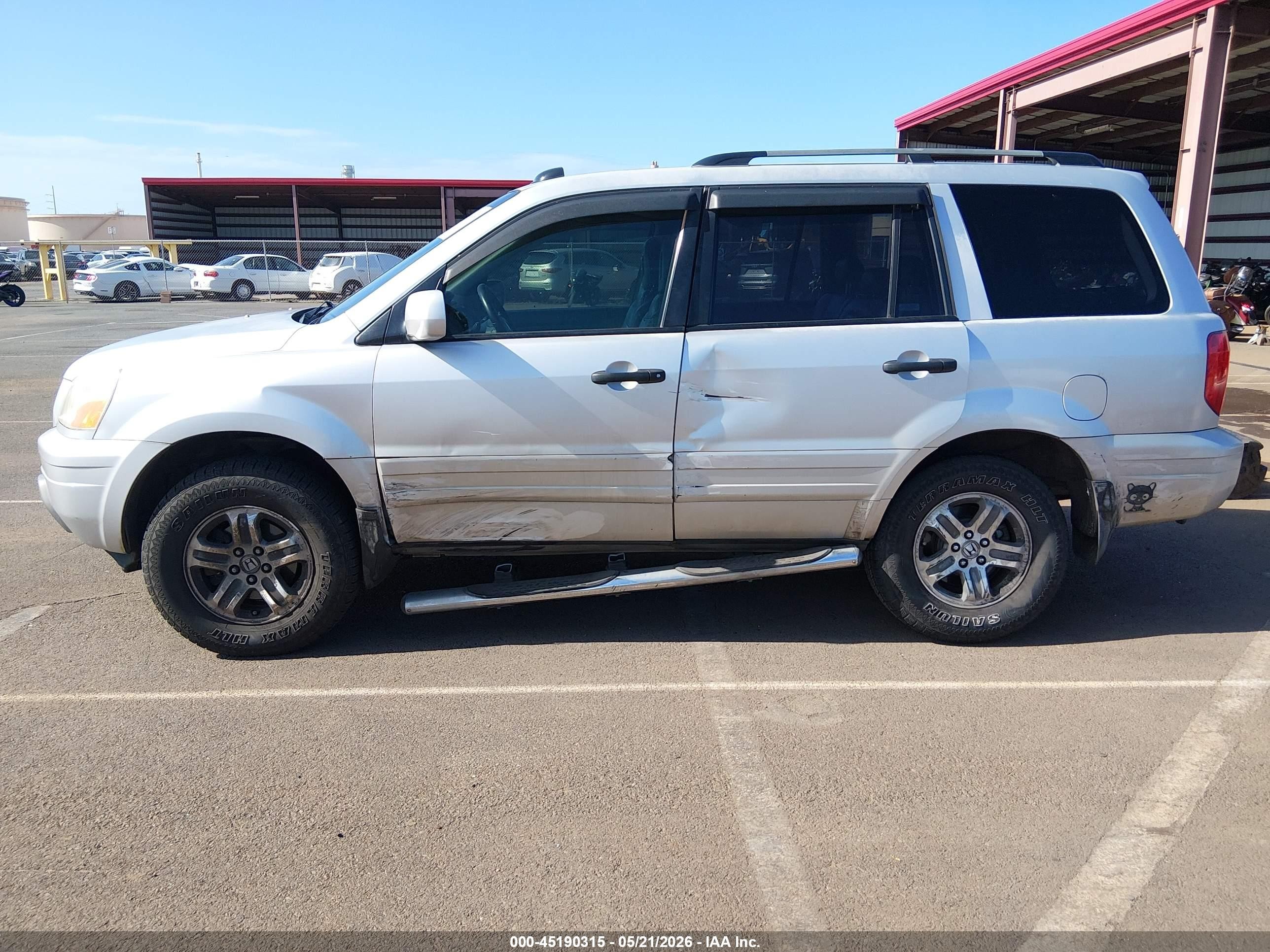 2005 Honda Pilot Ex-l Silver vin: 2HKYF18505H508938
