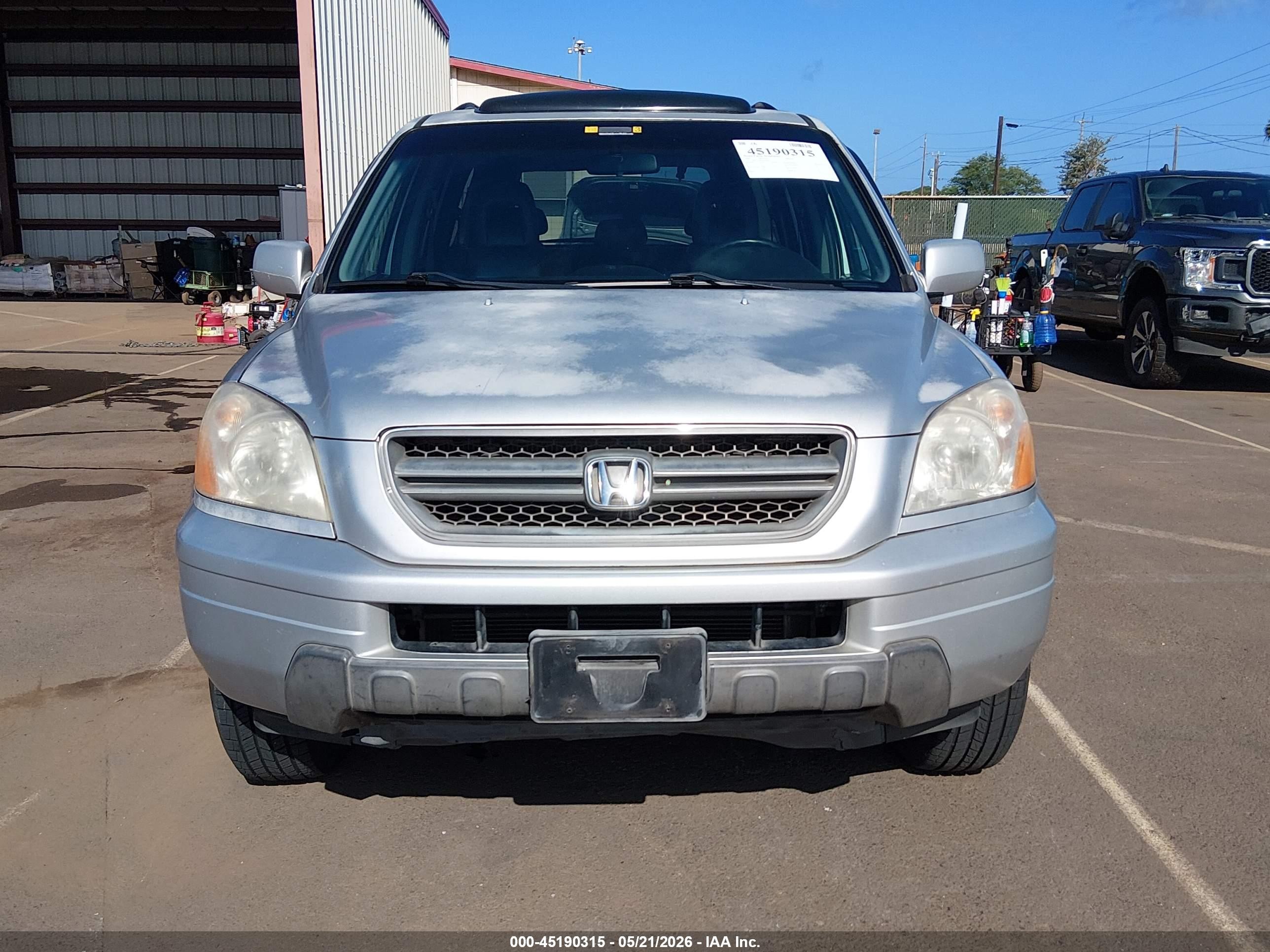 2005 Honda Pilot Ex-l Silver vin: 2HKYF18505H508938