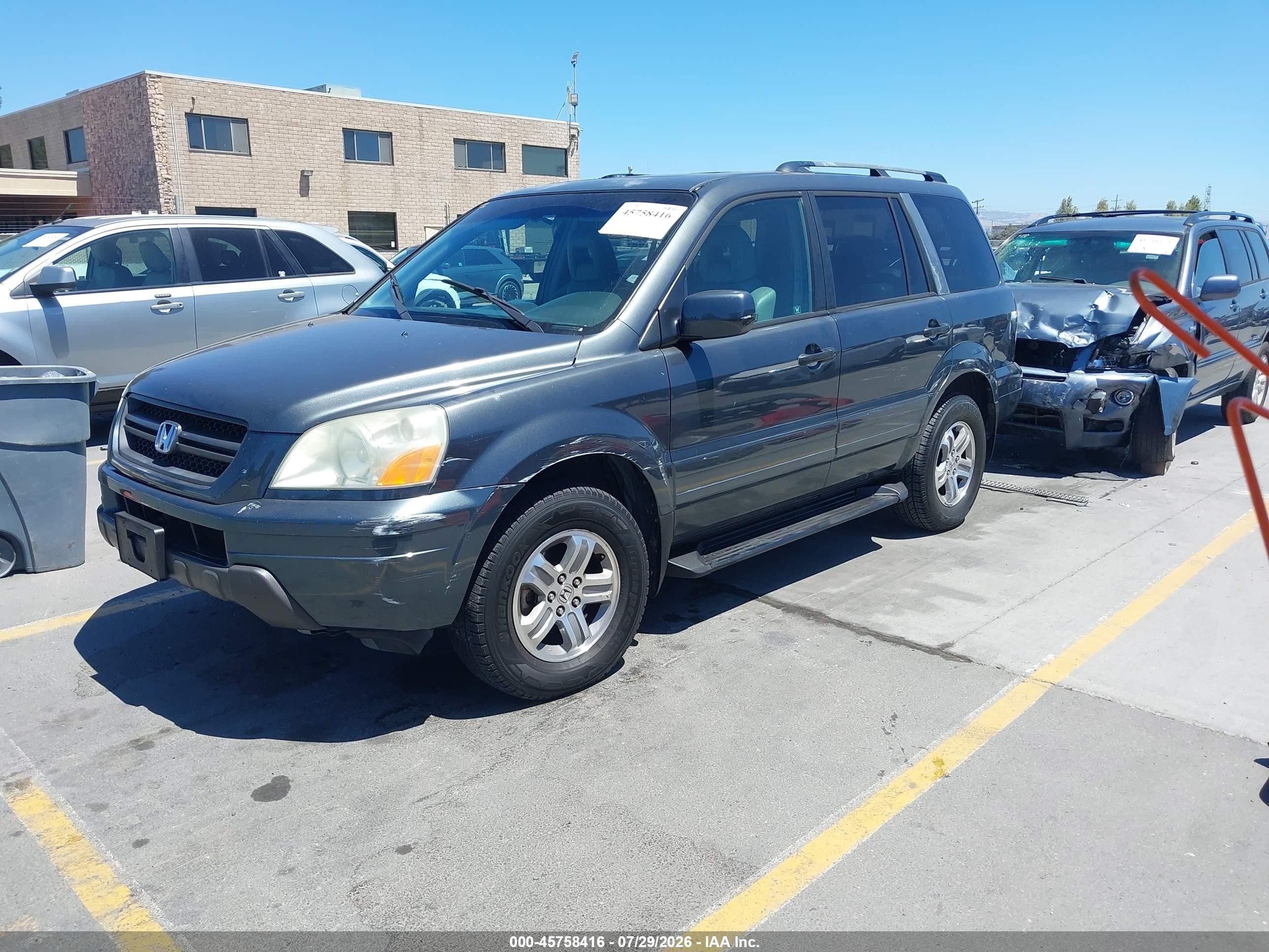 2005 Honda Pilot Ex-l Серый vin: 2HKYF18505H553491