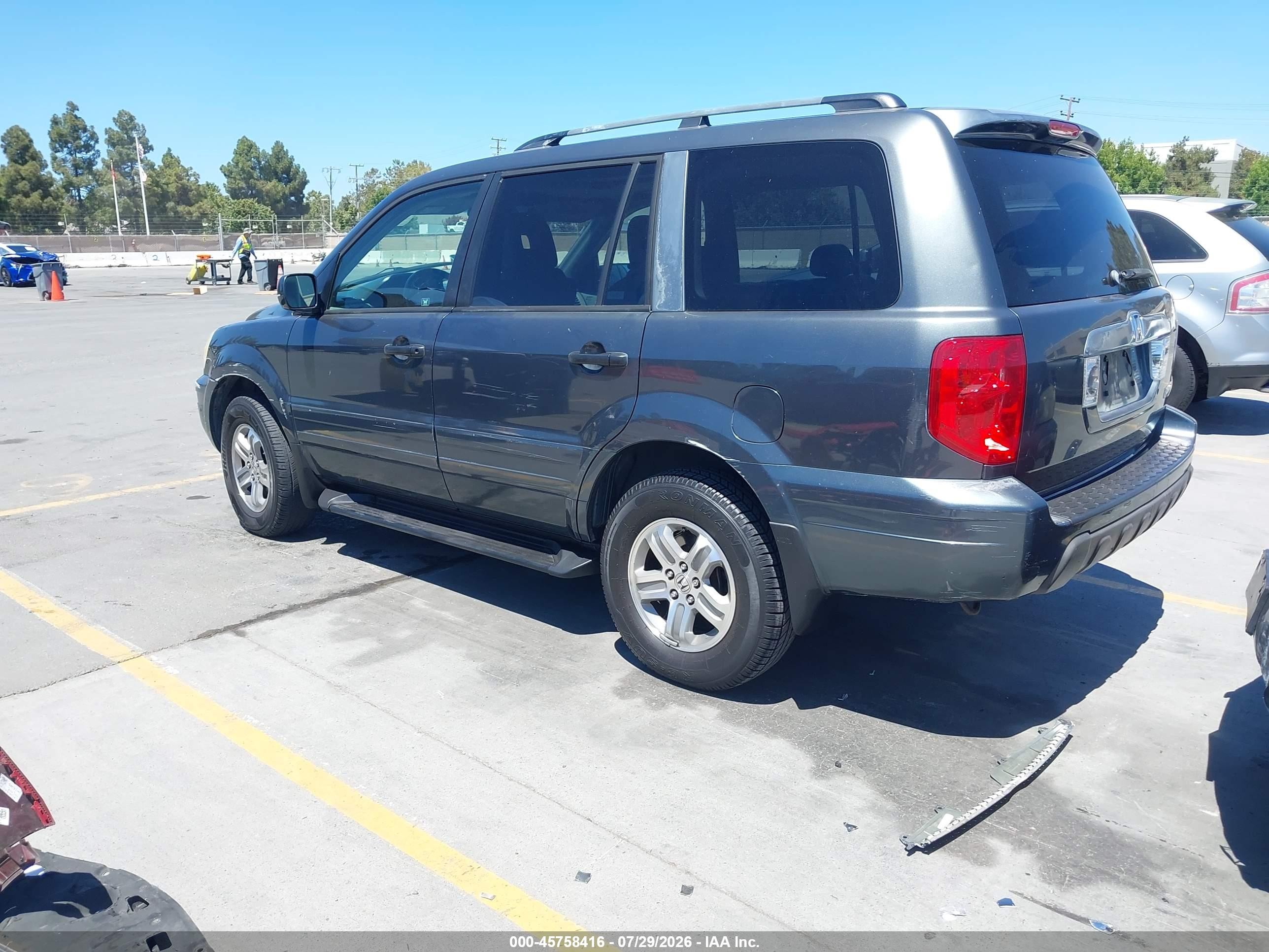 2005 Honda Pilot Ex-l Серый vin: 2HKYF18505H553491
