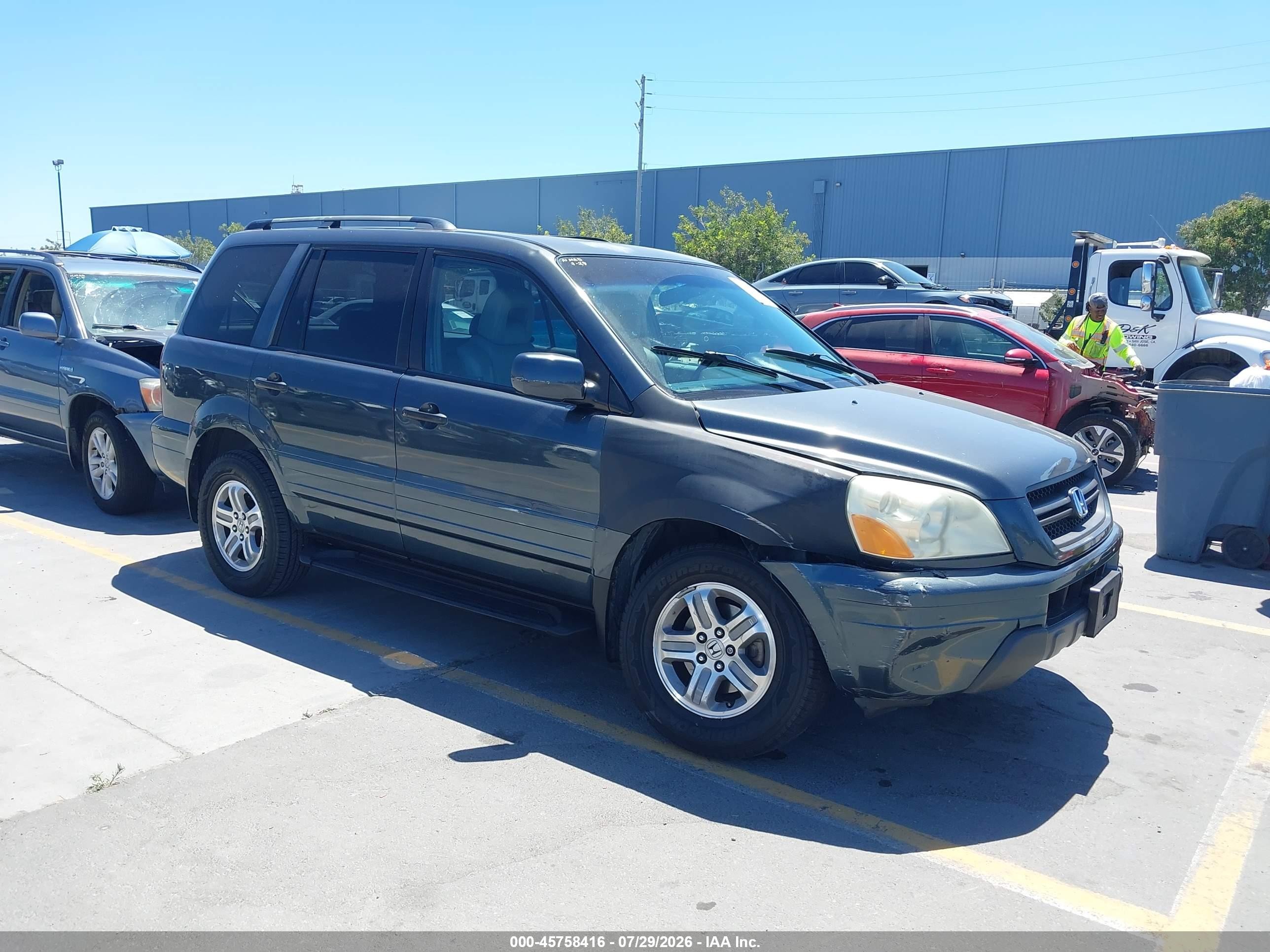 2005 Honda Pilot Ex-l Серый vin: 2HKYF18505H553491