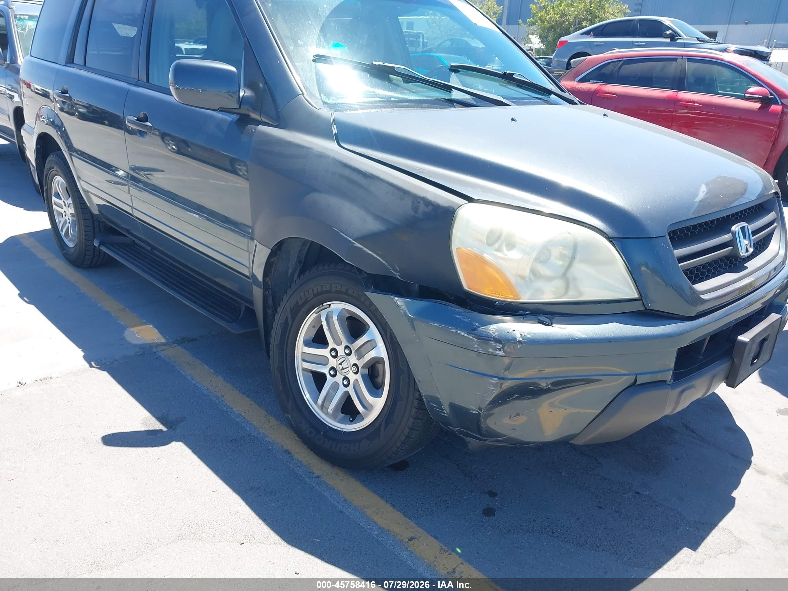 2005 Honda Pilot Ex-l Серый vin: 2HKYF18505H553491