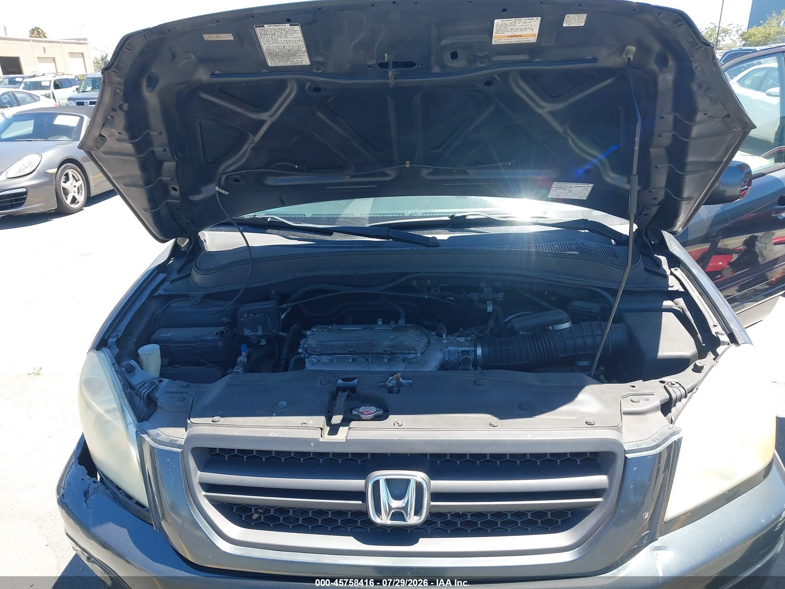 2005 Honda Pilot Ex-l Серый vin: 2HKYF18505H553491