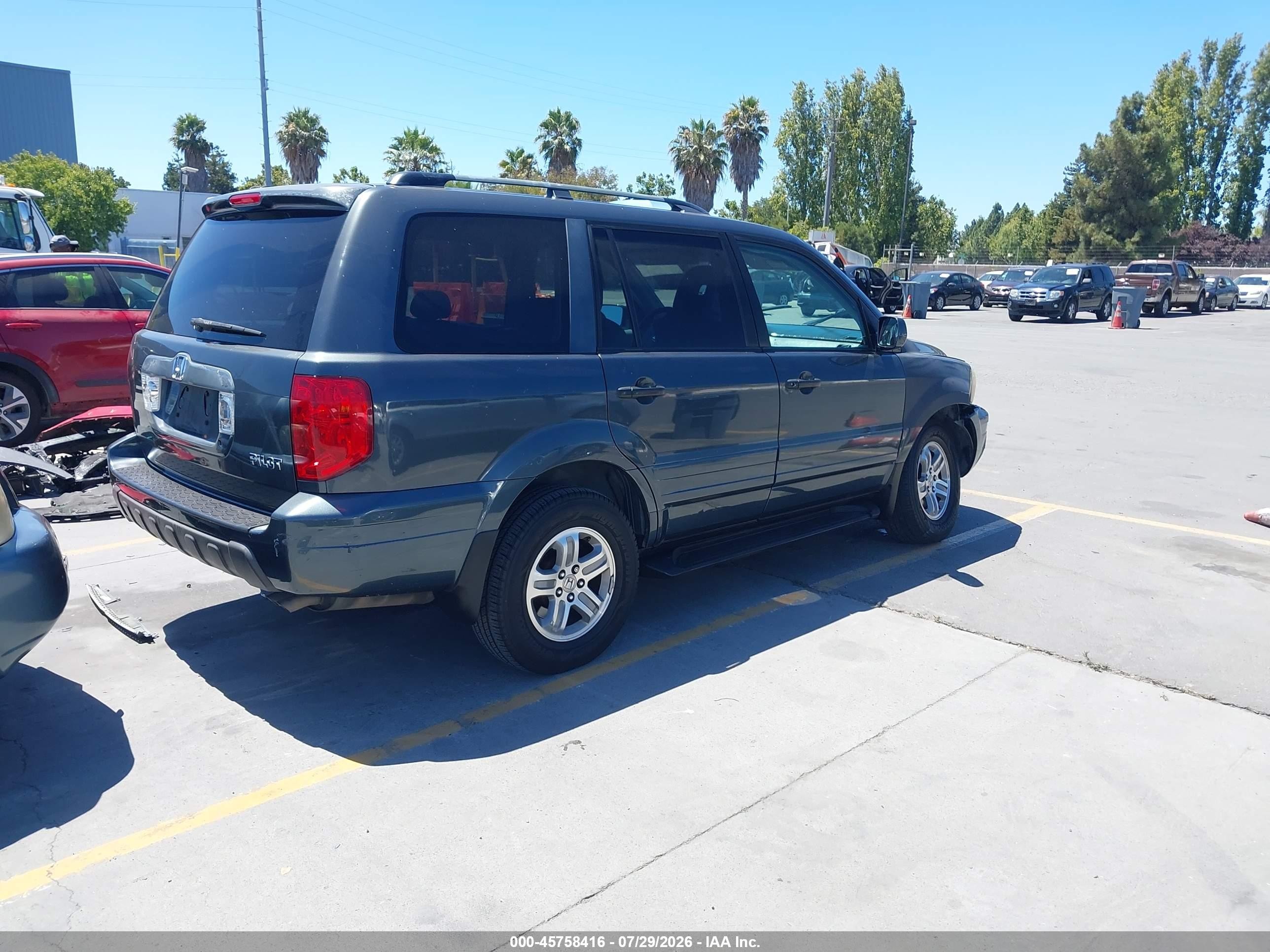 2005 Honda Pilot Ex-l Серый vin: 2HKYF18505H553491