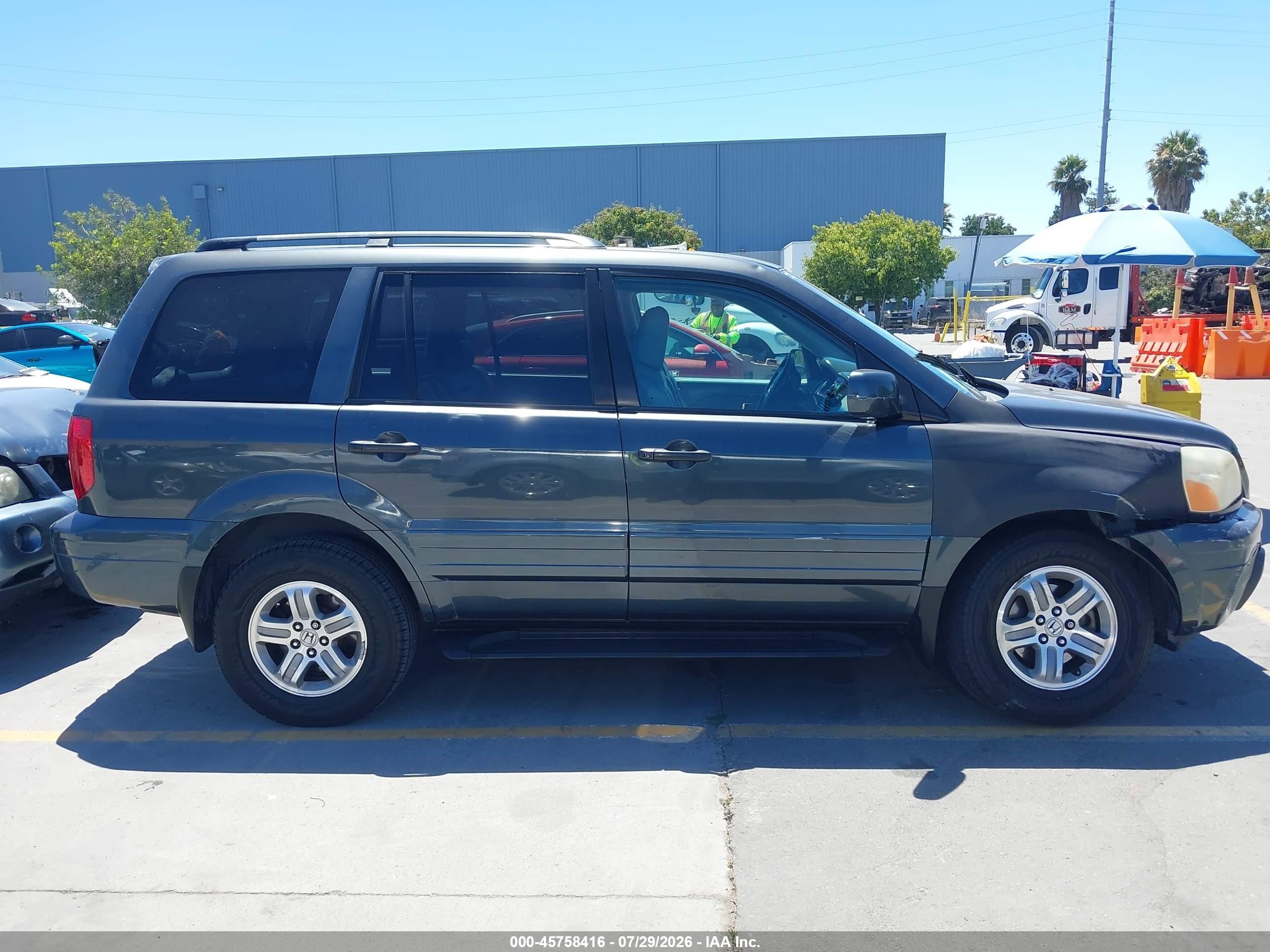 2005 Honda Pilot Ex-l Серый vin: 2HKYF18505H553491