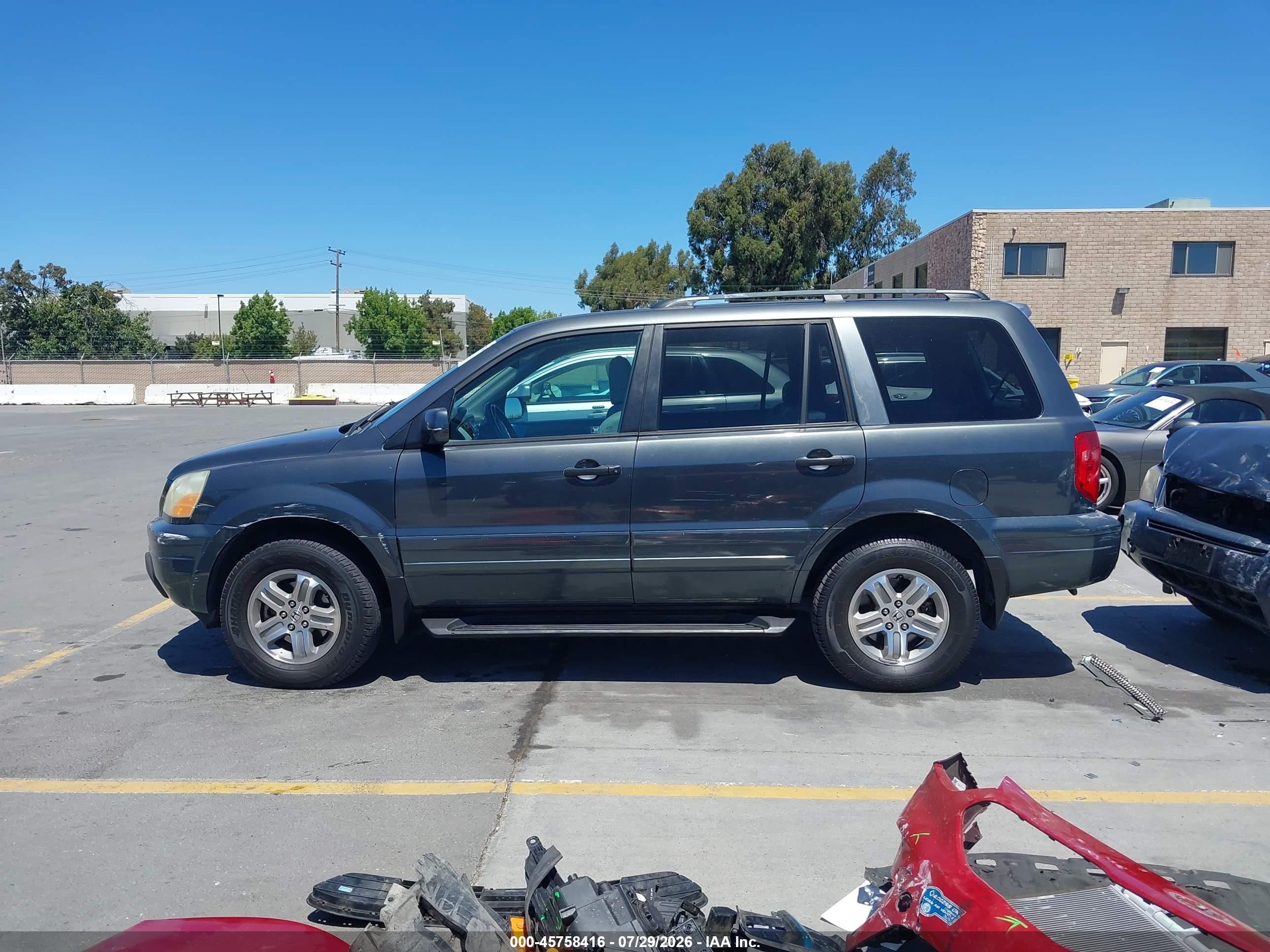 2005 Honda Pilot Ex-l Серый vin: 2HKYF18505H553491