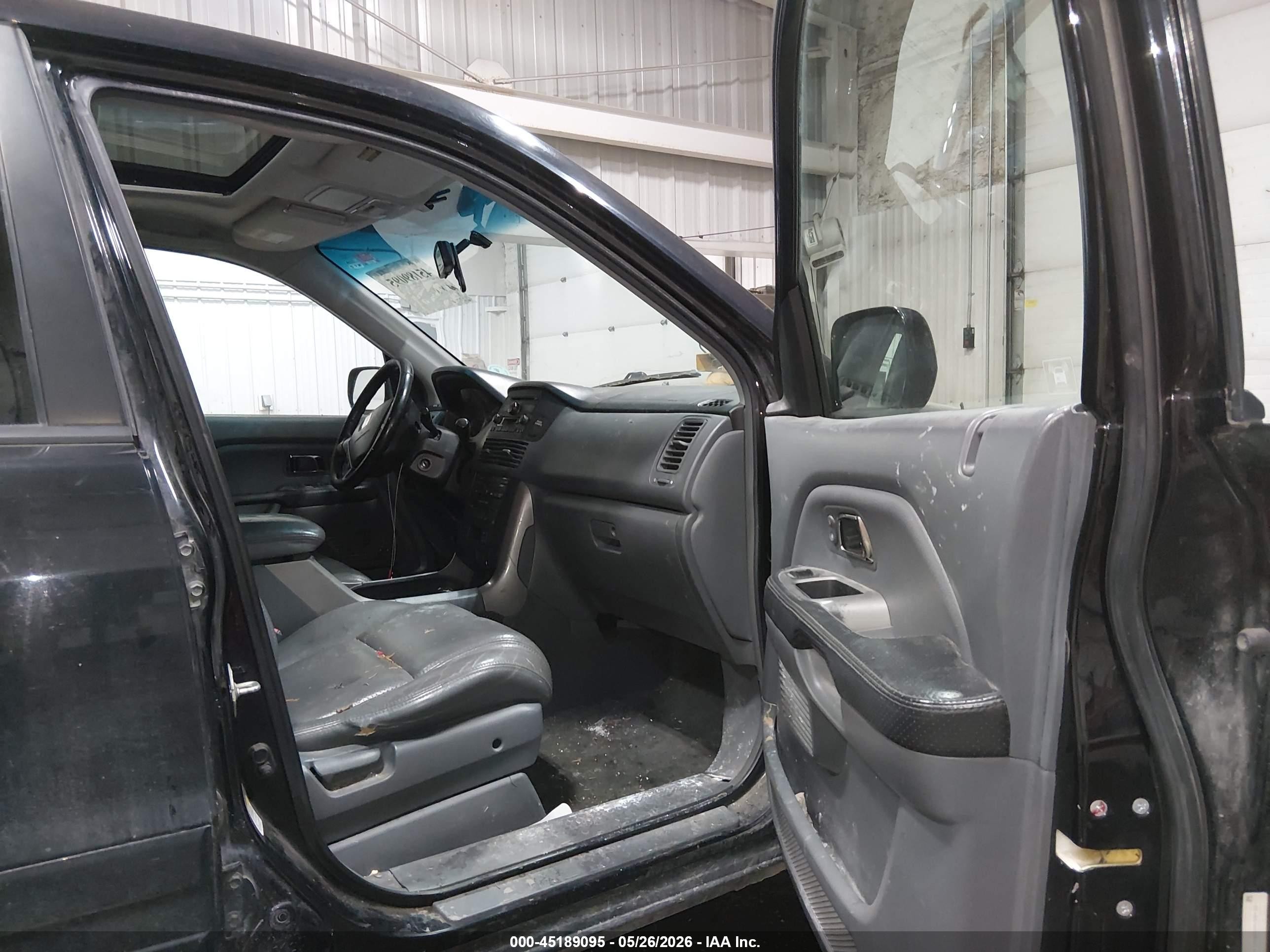 2005 Honda Pilot Ex-l Black vin: 2HKYF18505H558416