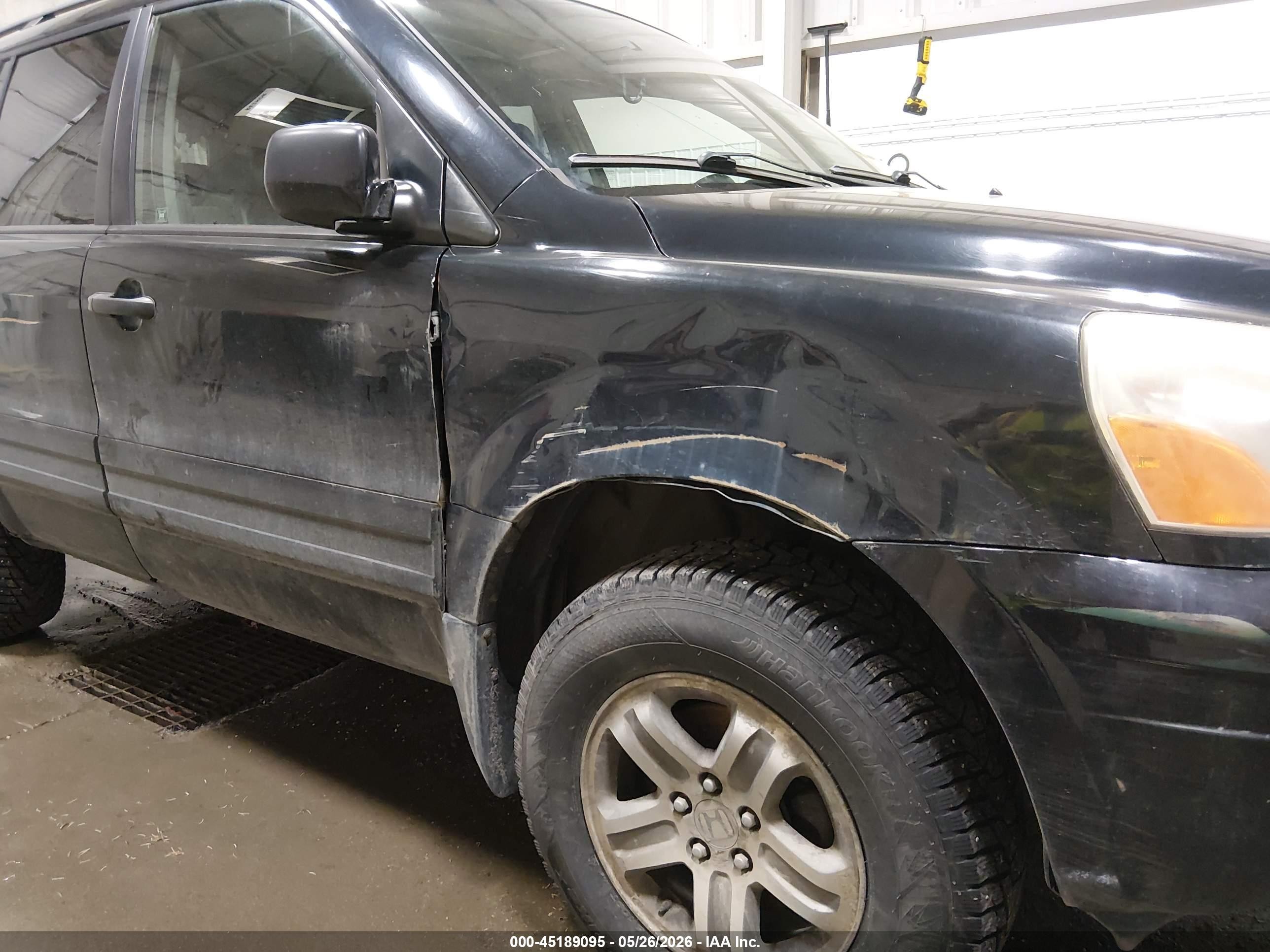 2005 Honda Pilot Ex-l Black vin: 2HKYF18505H558416