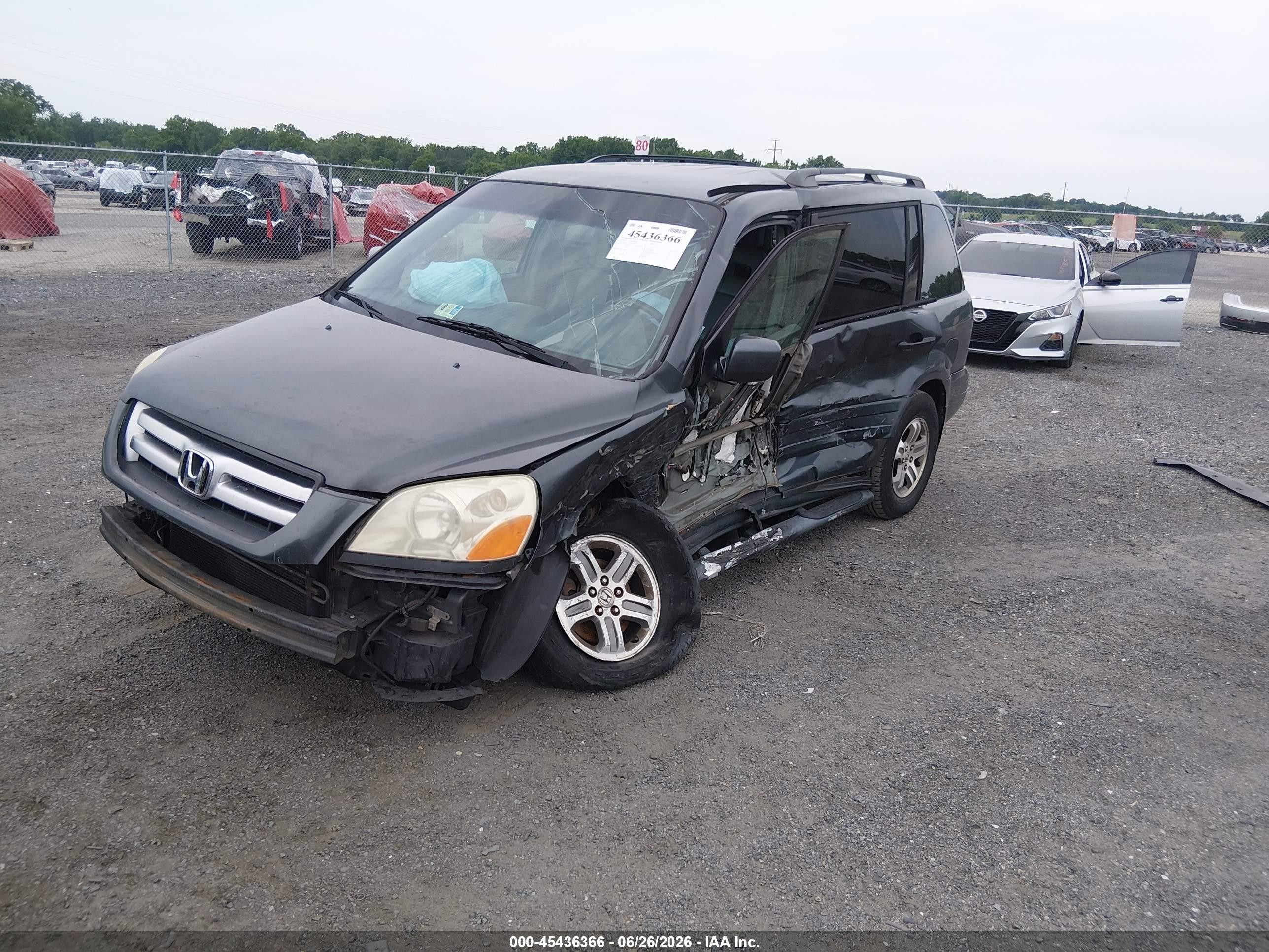 2003 Honda Pilot Ex-l Gray vin: 2HKYF18513H550077