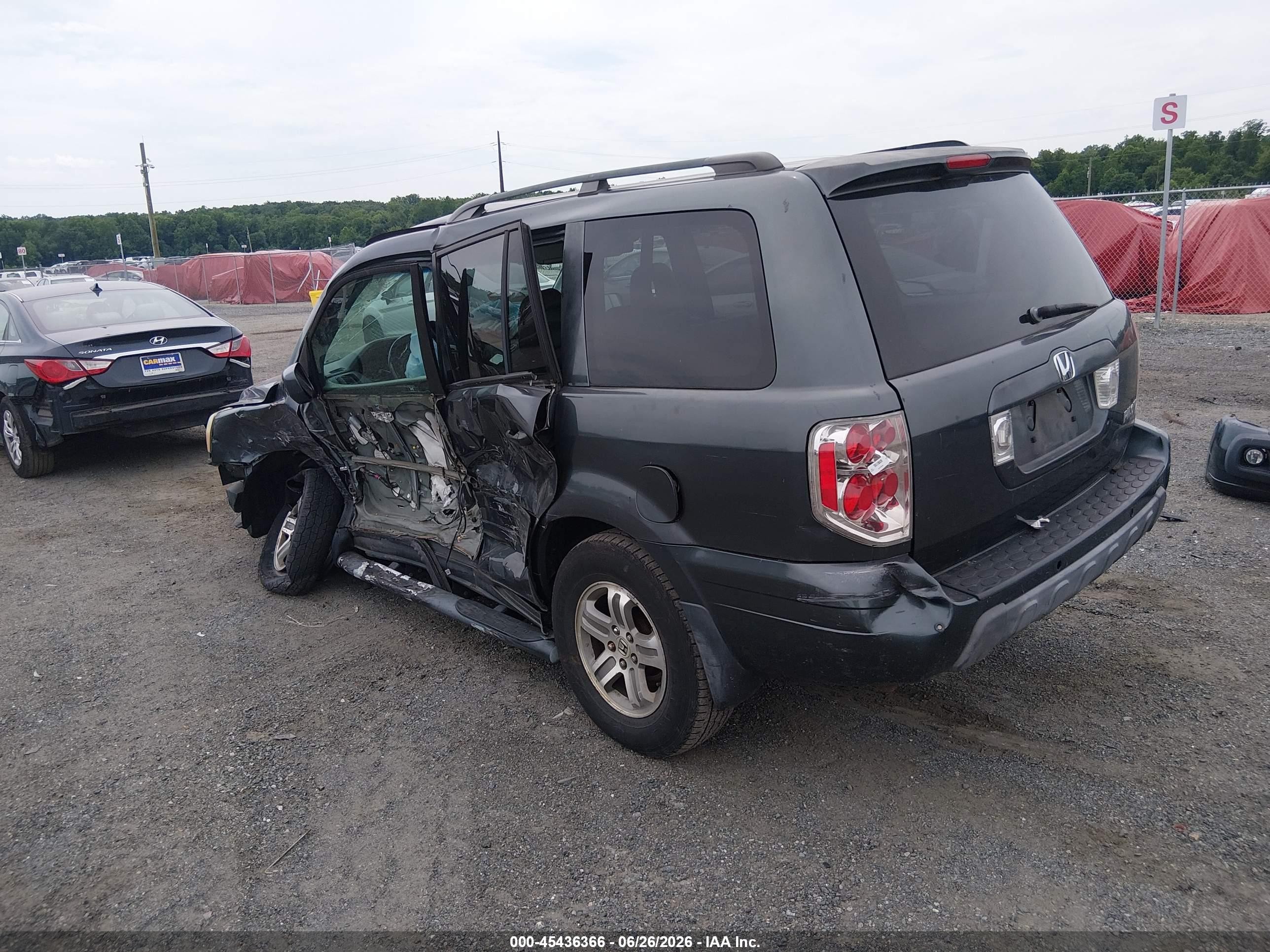 2003 Honda Pilot Ex-l Gray vin: 2HKYF18513H550077