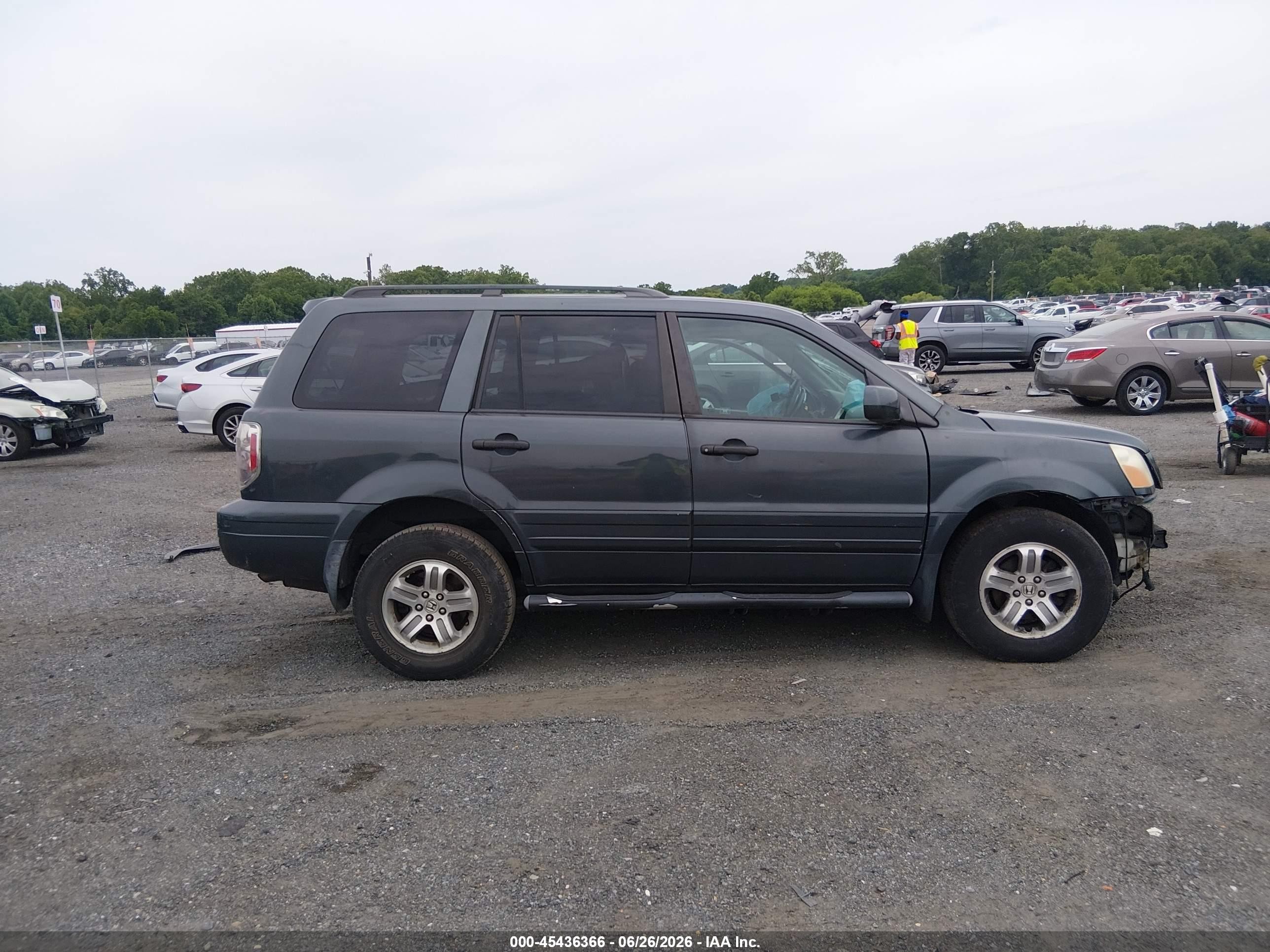 2003 Honda Pilot Ex-l Gray vin: 2HKYF18513H550077