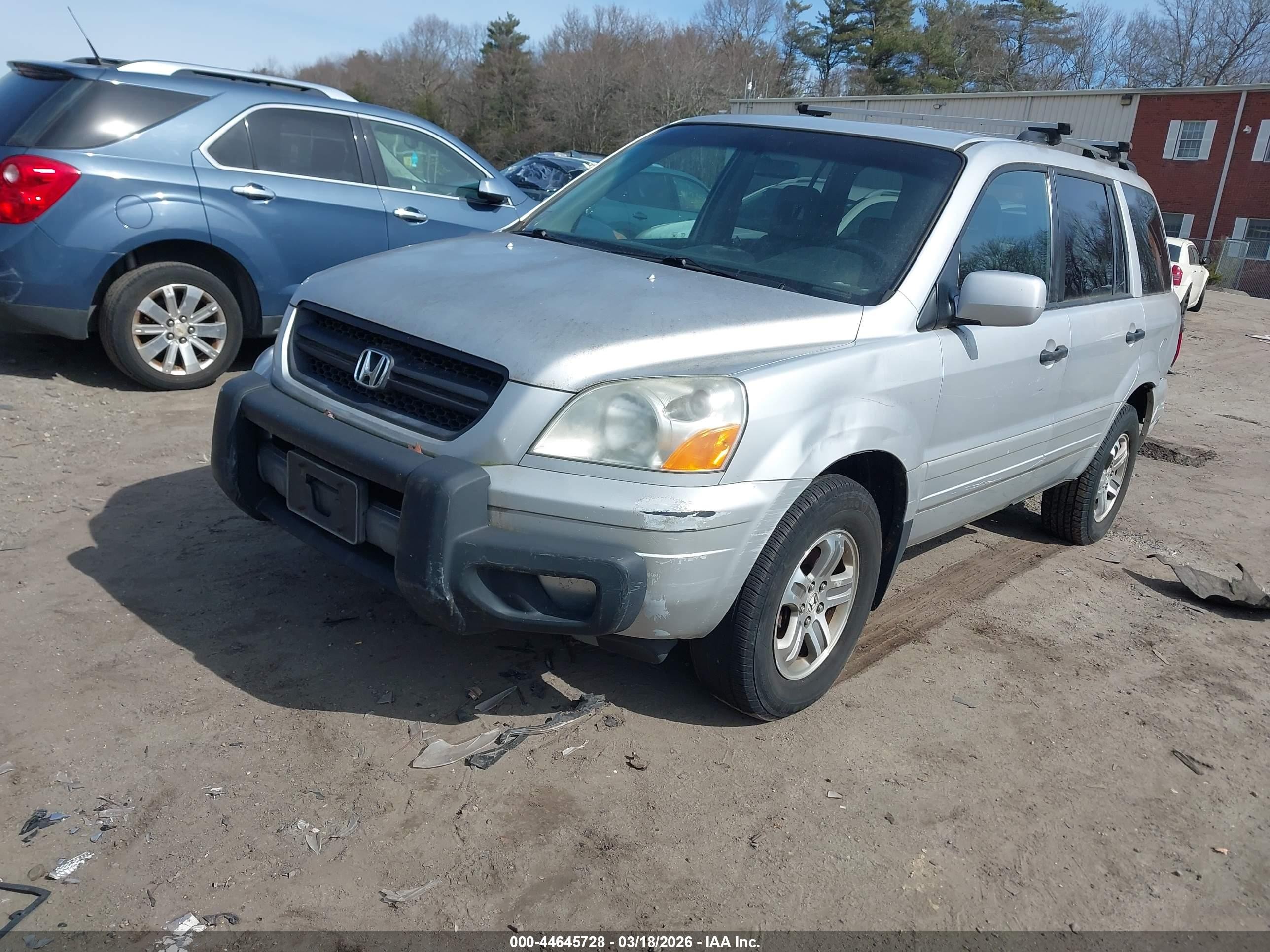 2003 Honda Pilot Ex-l Silver vin: 2HKYF18513H553514