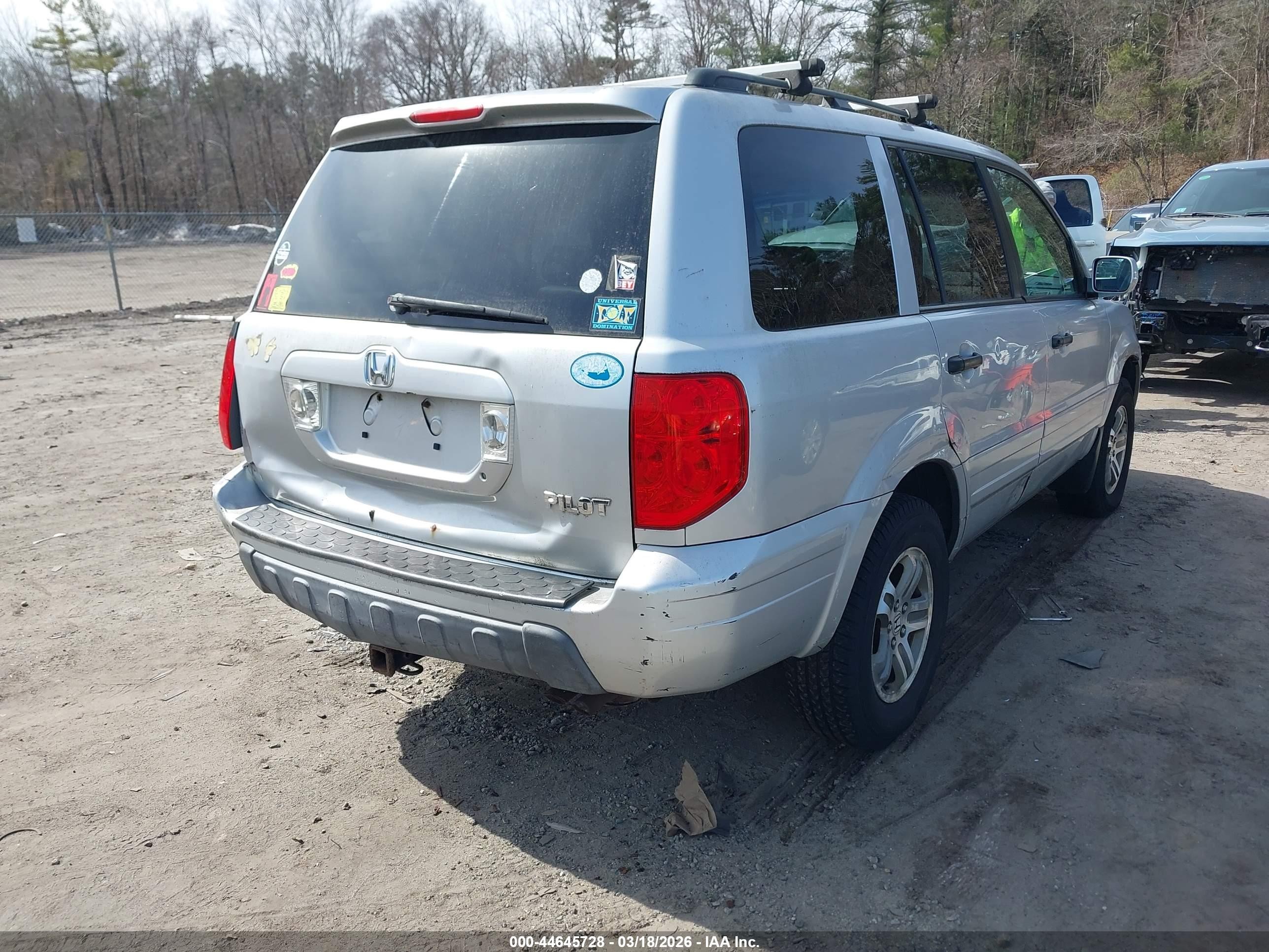2003 Honda Pilot Ex-l Silver vin: 2HKYF18513H553514