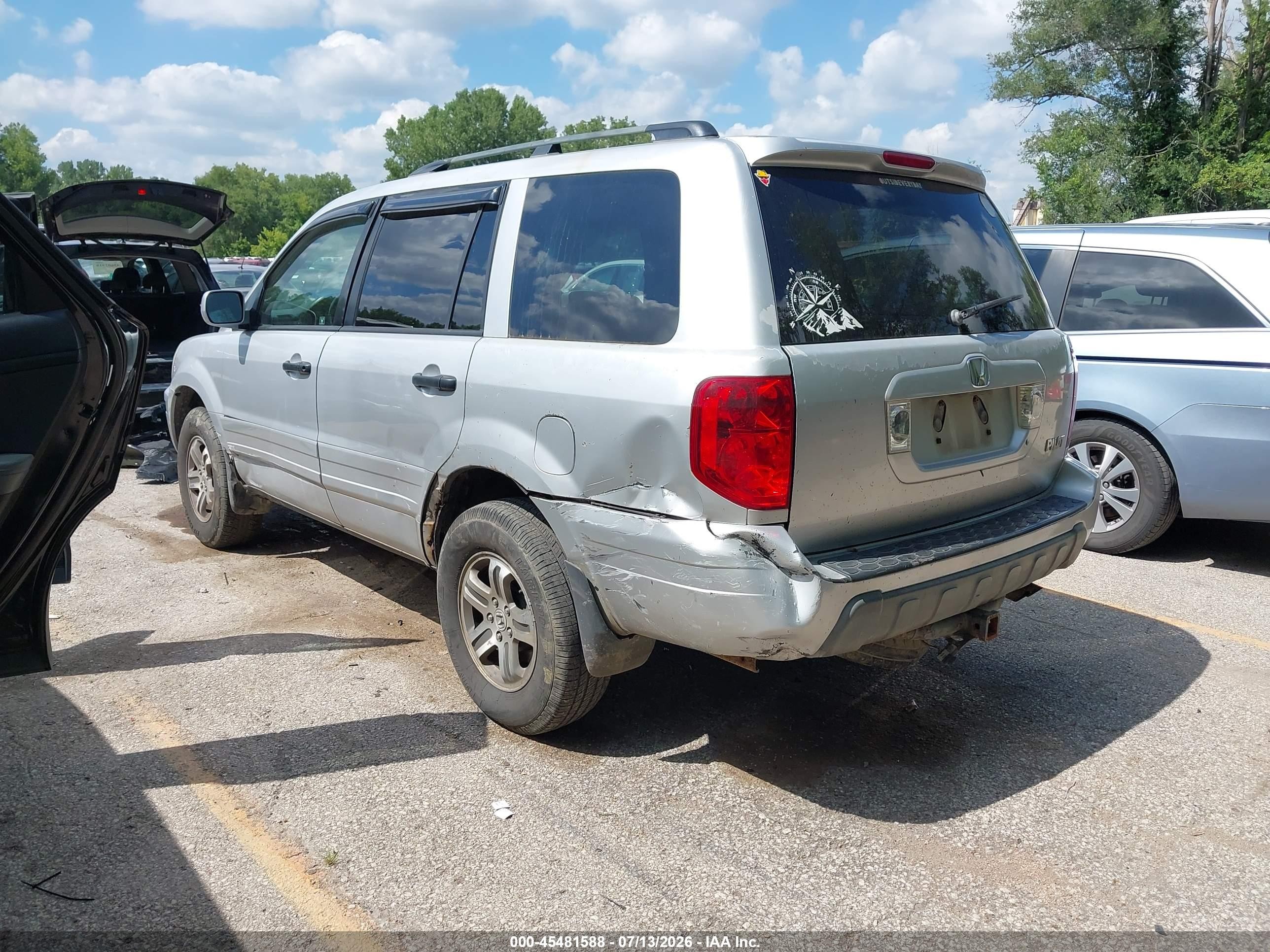 2004 Honda Pilot Ex-l Silver vin: 2HKYF18514H502435