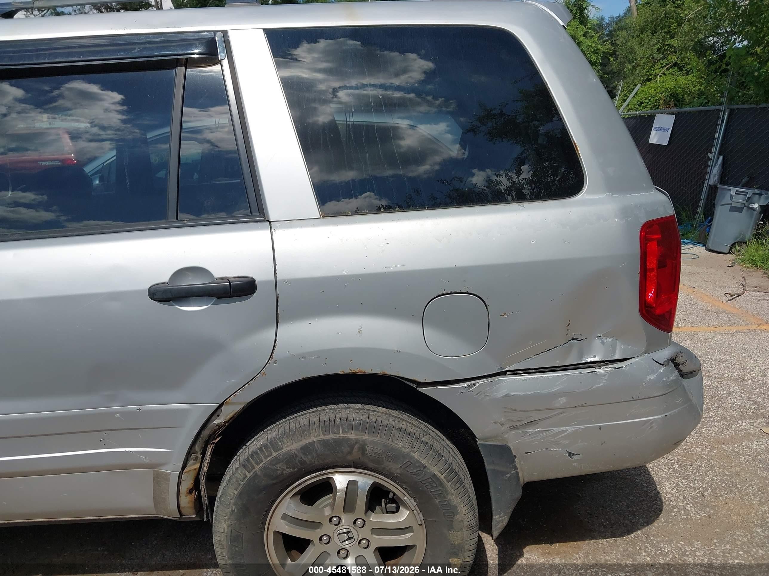 2004 Honda Pilot Ex-l Silver vin: 2HKYF18514H502435