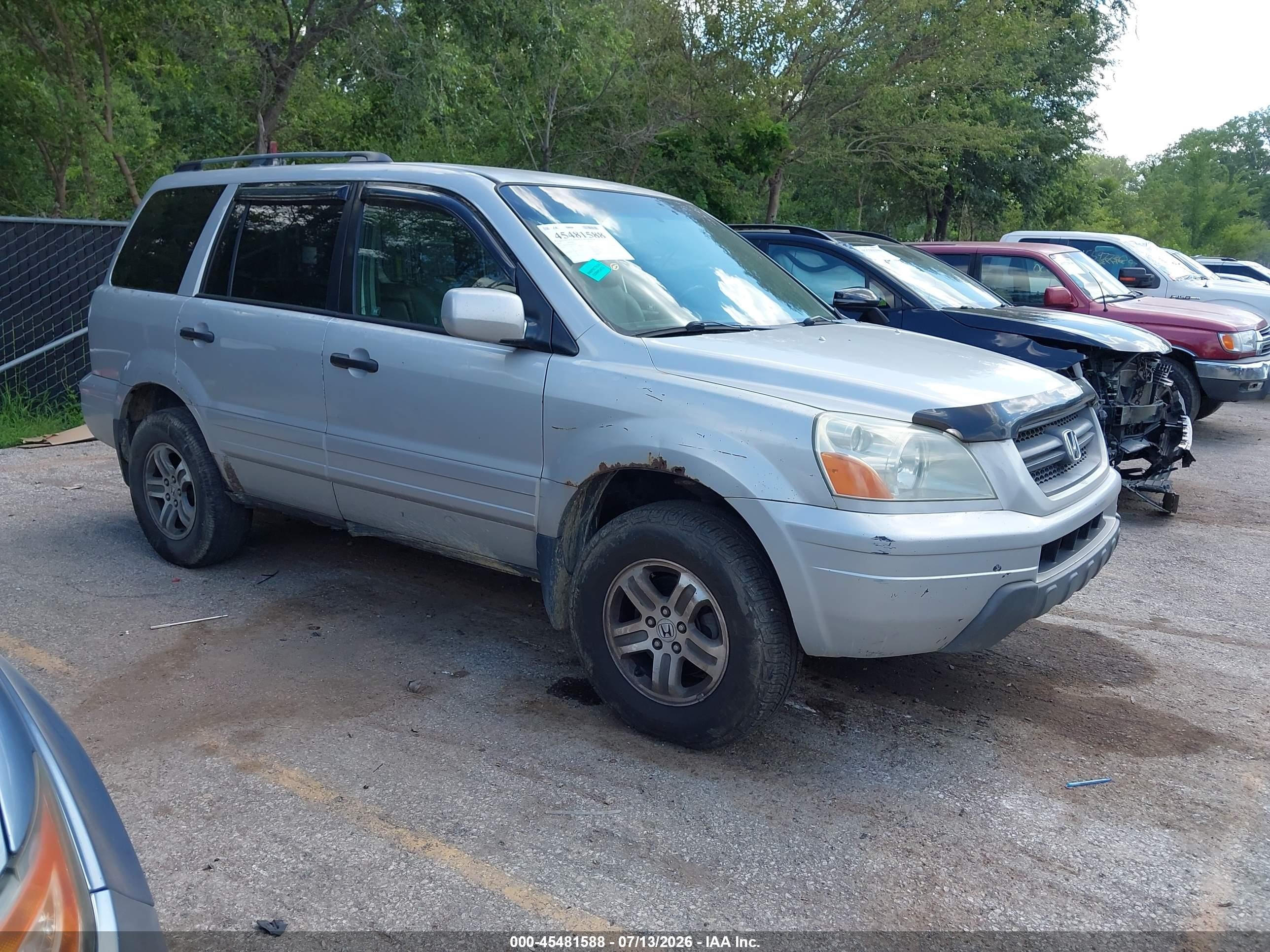 2004 Honda Pilot Ex-l Silver vin: 2HKYF18514H502435