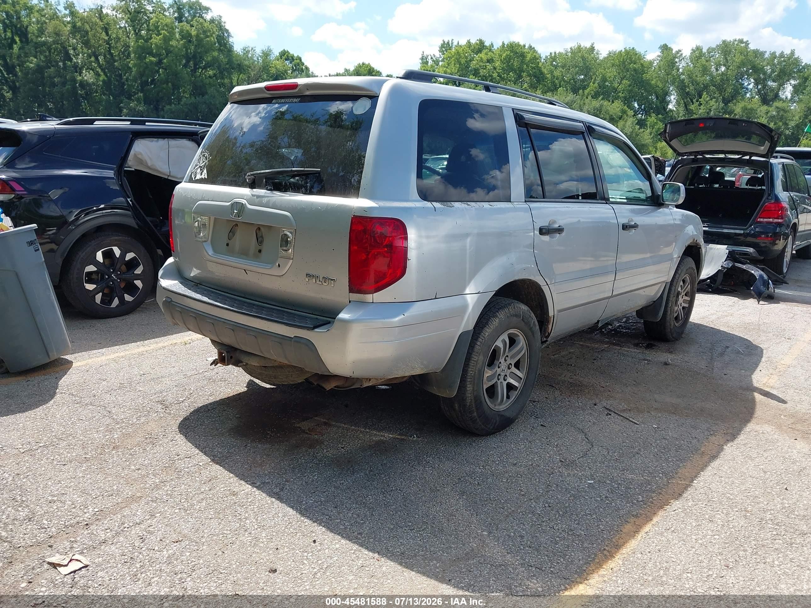 2004 Honda Pilot Ex-l Silver vin: 2HKYF18514H502435