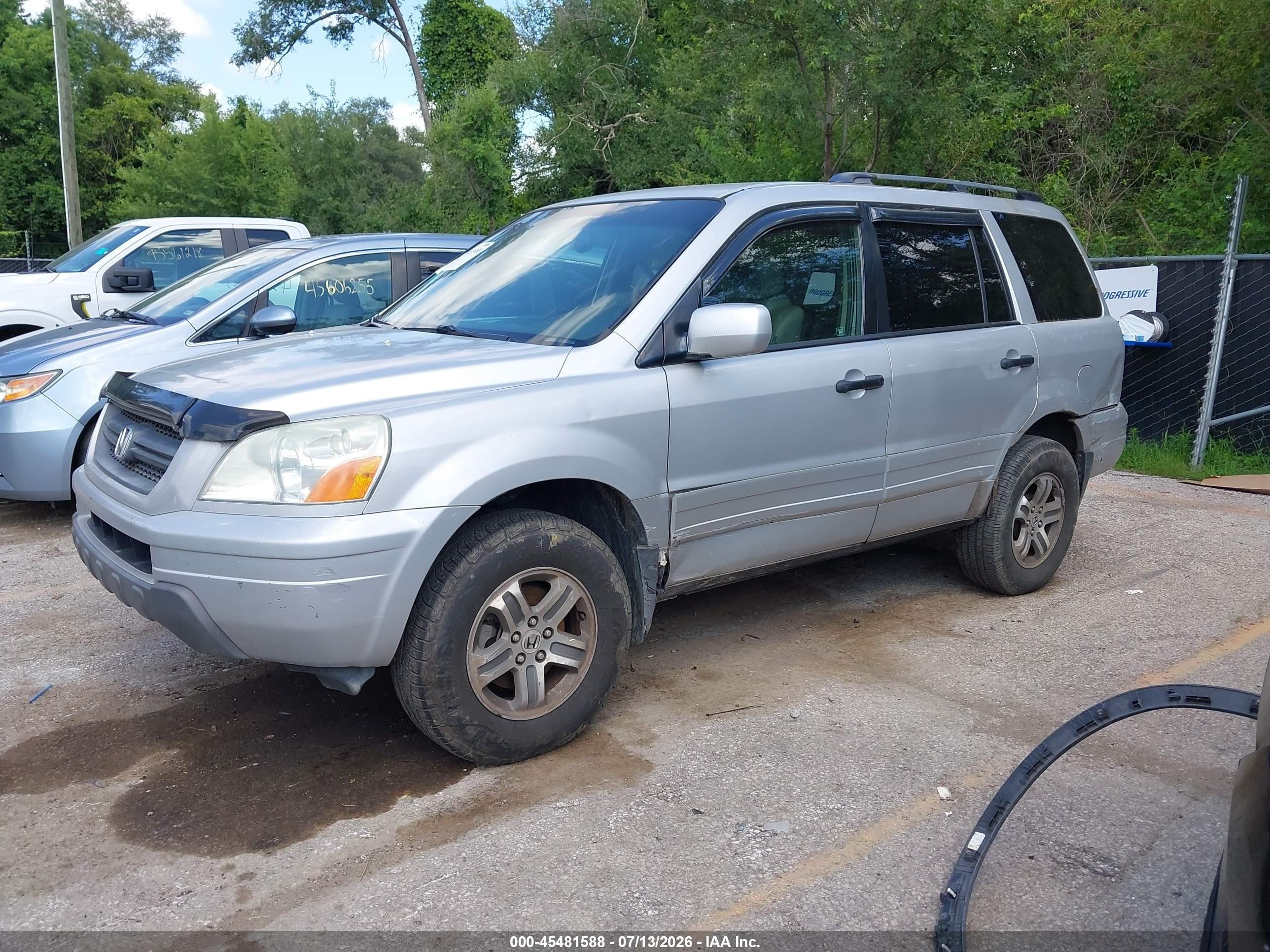 2004 Honda Pilot Ex-l Silver vin: 2HKYF18514H502435