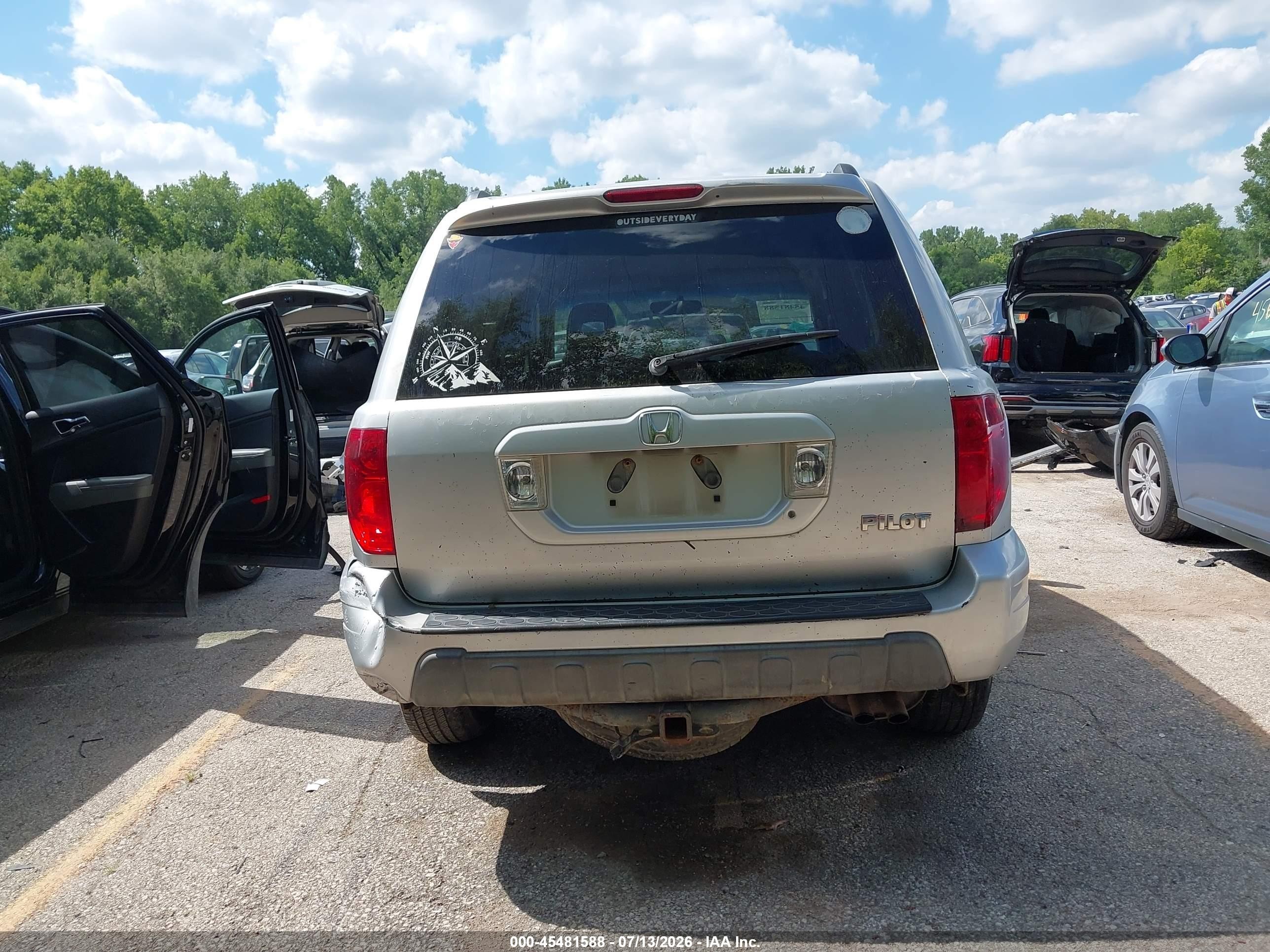 2004 Honda Pilot Ex-l Silver vin: 2HKYF18514H502435