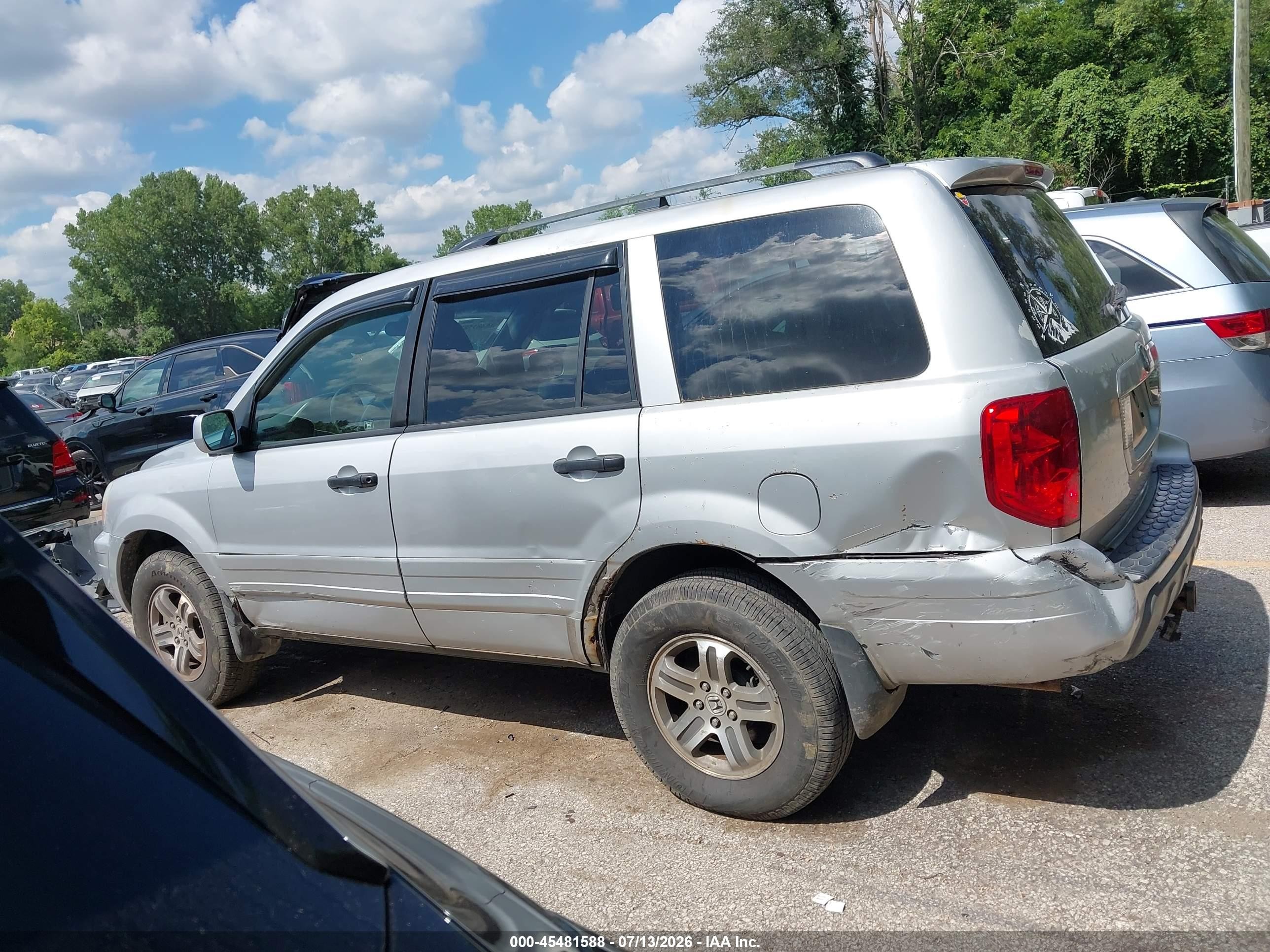 2004 Honda Pilot Ex-l Silver vin: 2HKYF18514H502435