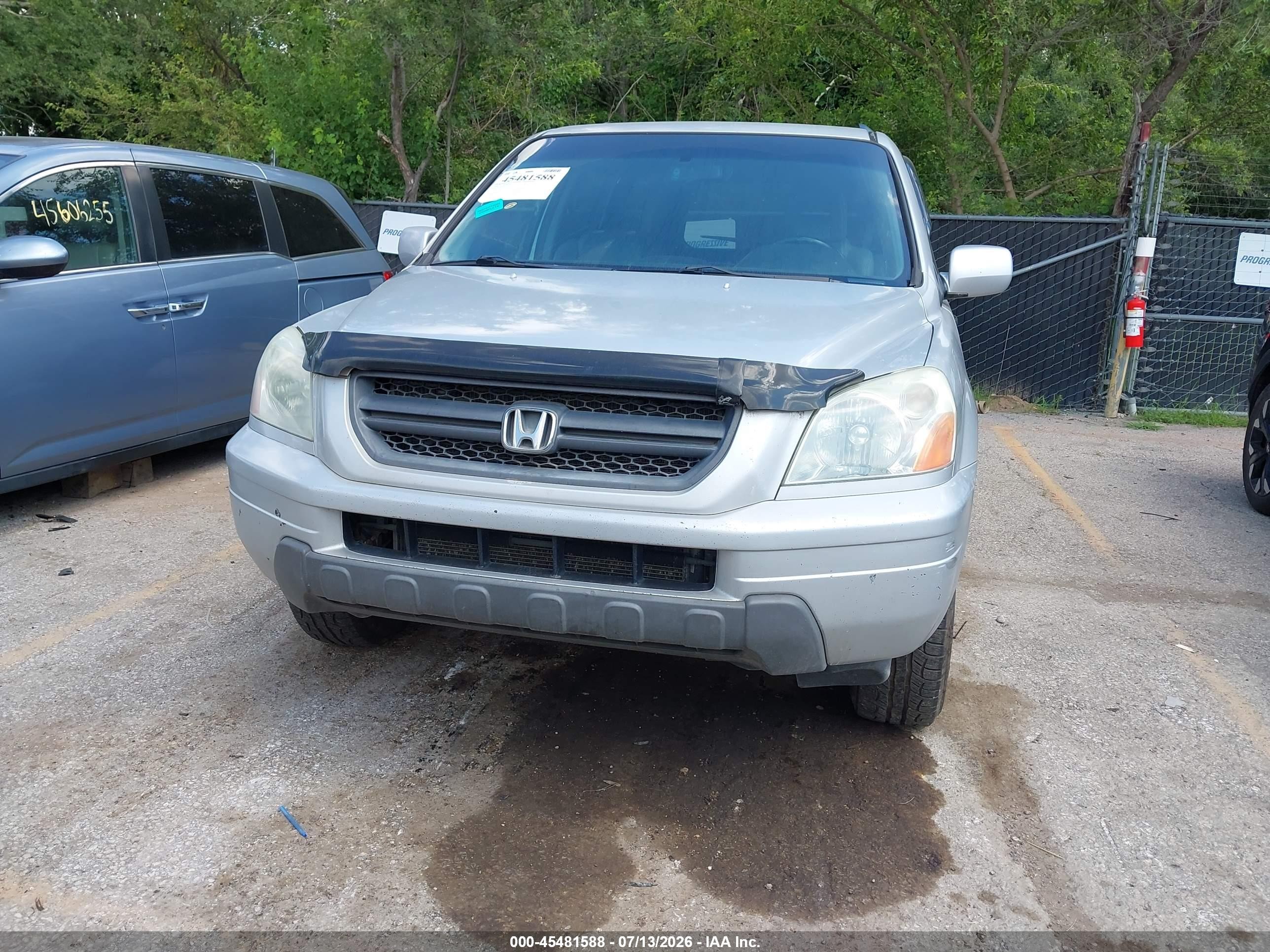 2004 Honda Pilot Ex-l Silver vin: 2HKYF18514H502435