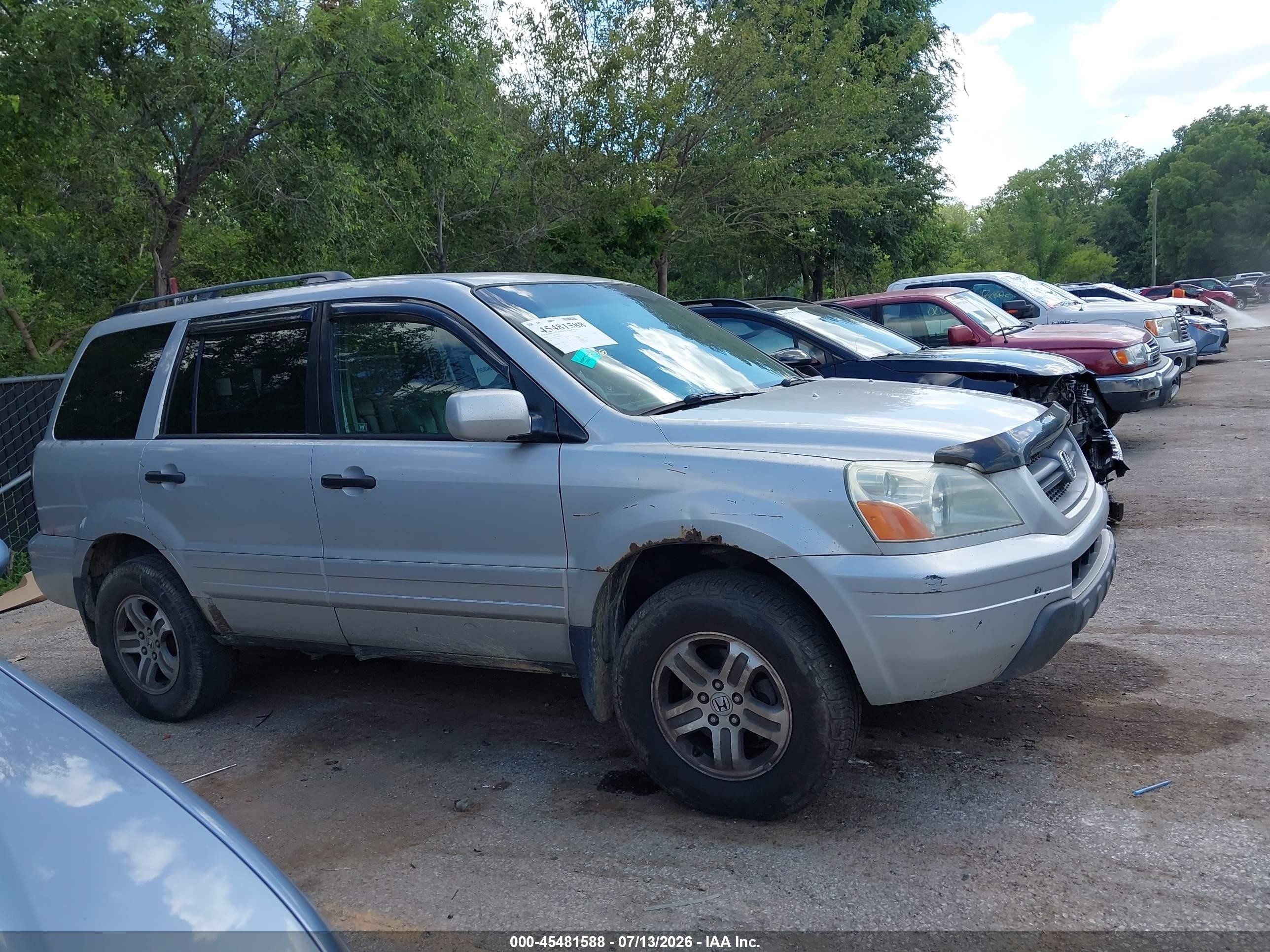 2004 Honda Pilot Ex-l Silver vin: 2HKYF18514H502435