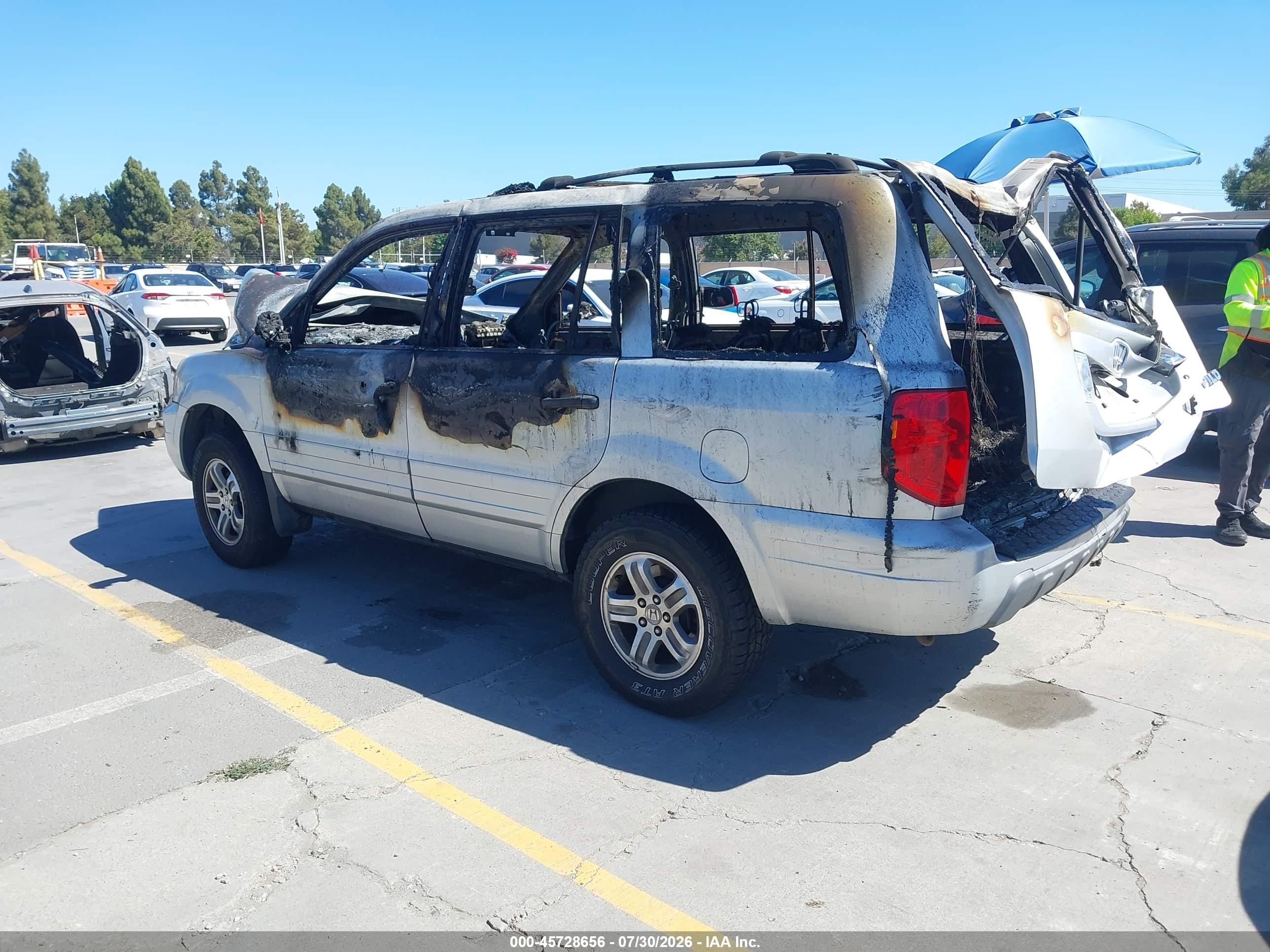 2004 Honda Pilot Ex-l Gray vin: 2HKYF18514H540599