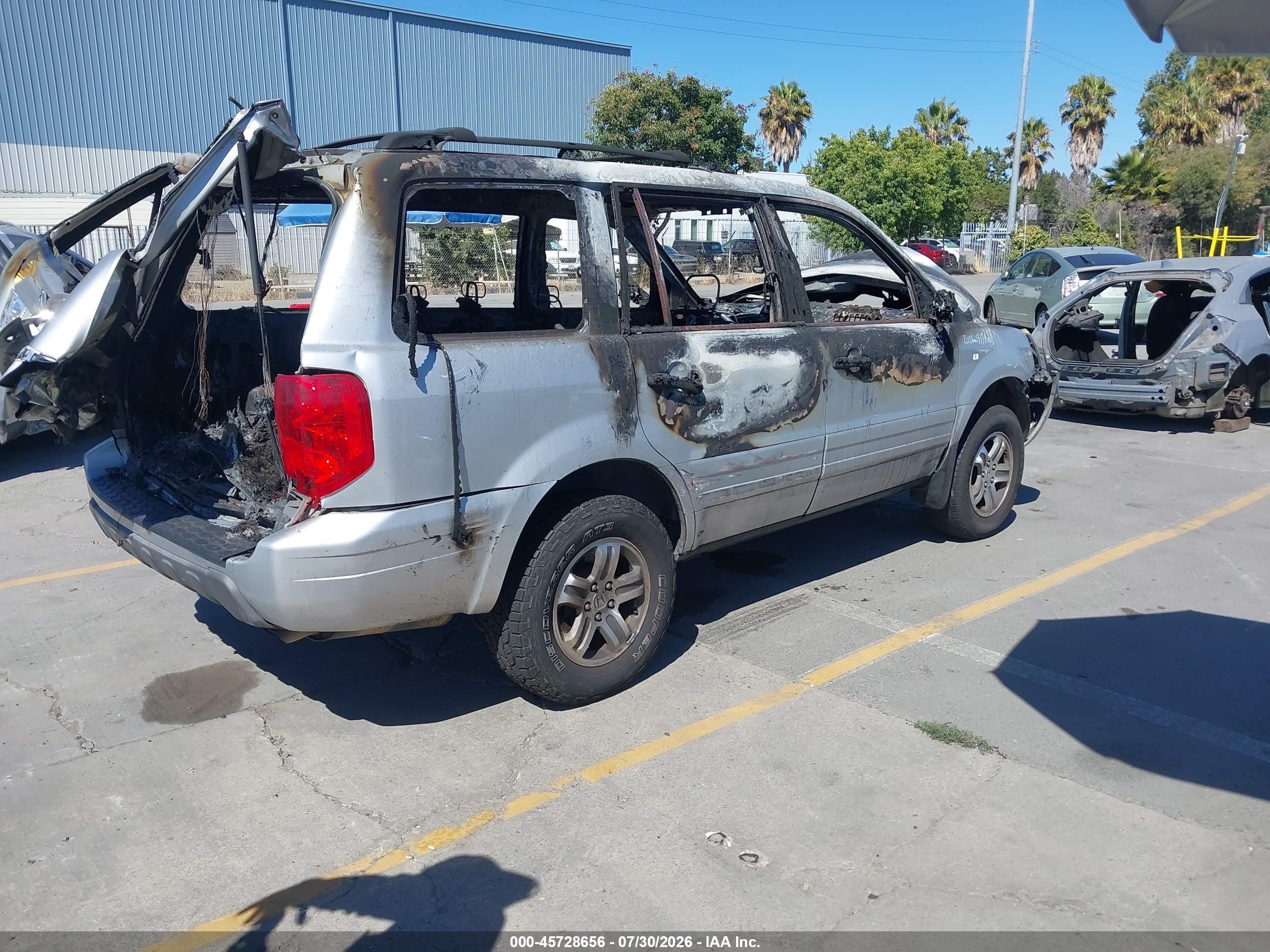 2004 Honda Pilot Ex-l Gray vin: 2HKYF18514H540599