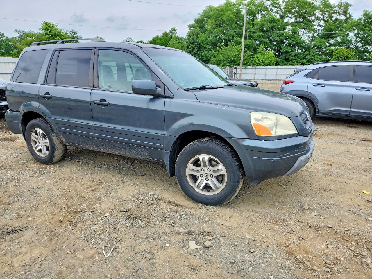 2004 Honda Pilot Exl Gray vin: 2HKYF18514H587888