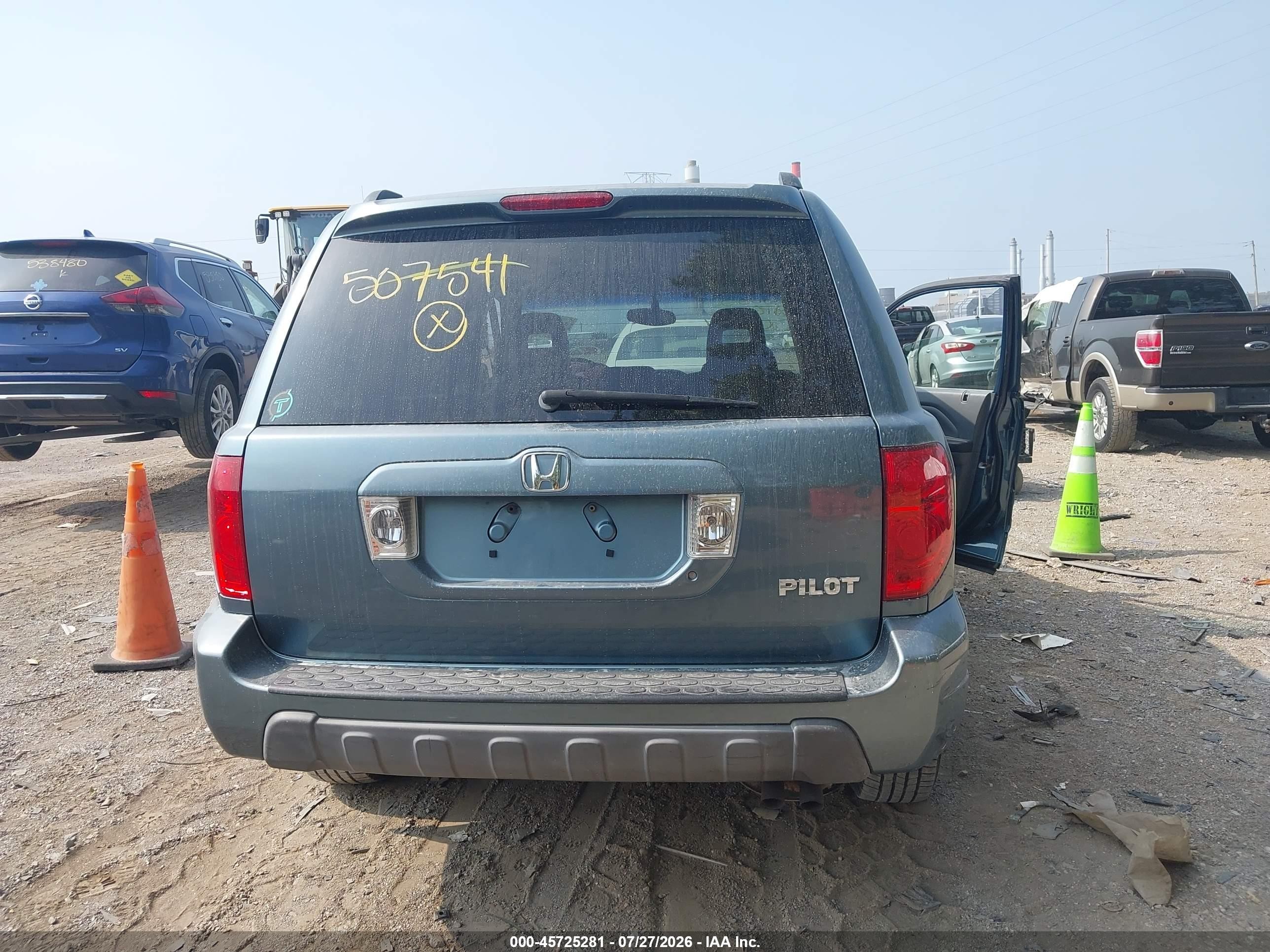2005 Honda Pilot Ex-l Blue vin: 2HKYF18515H507541