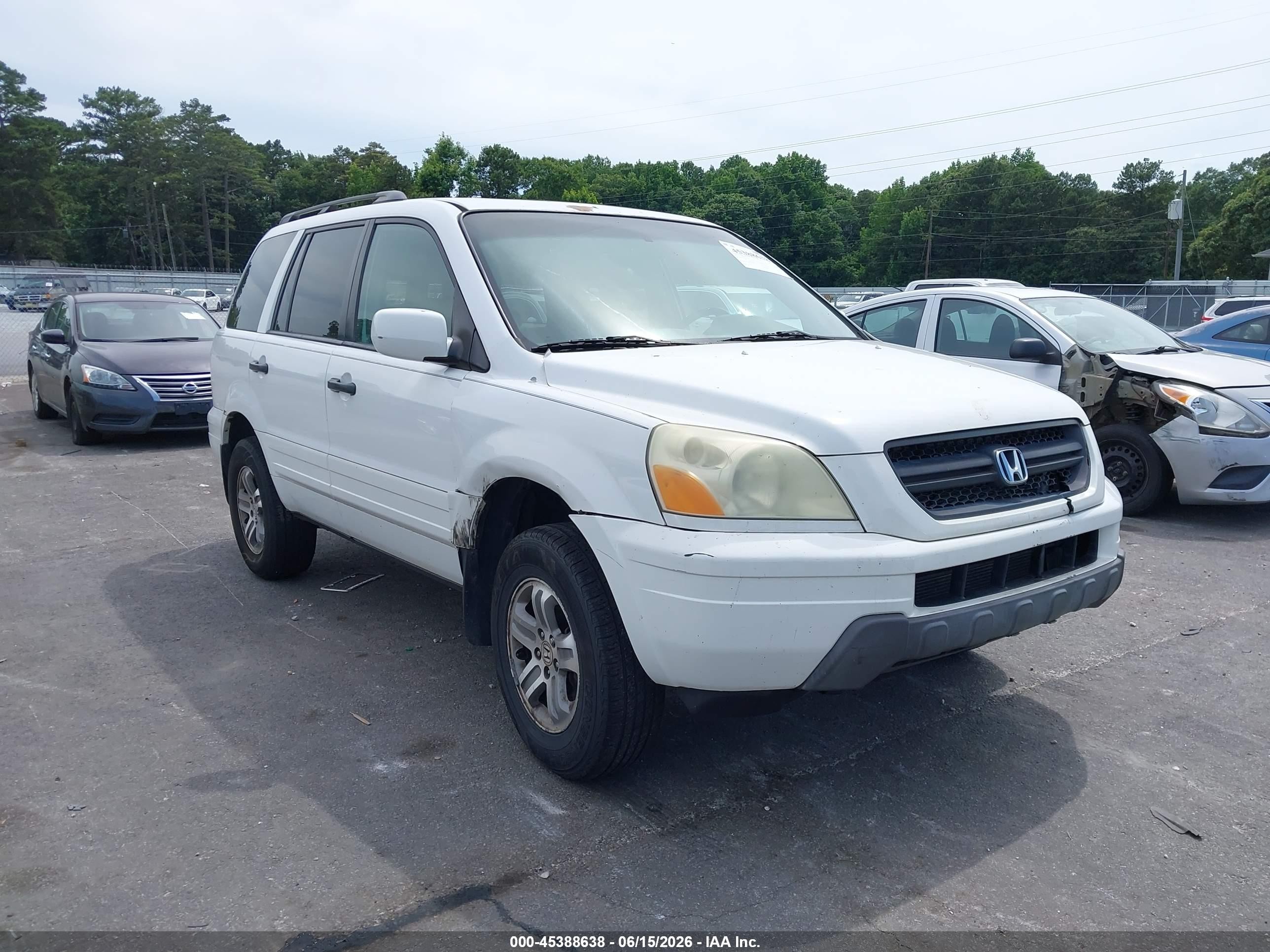 2005 Honda Pilot Ex-l White vin: 2HKYF18515H533346