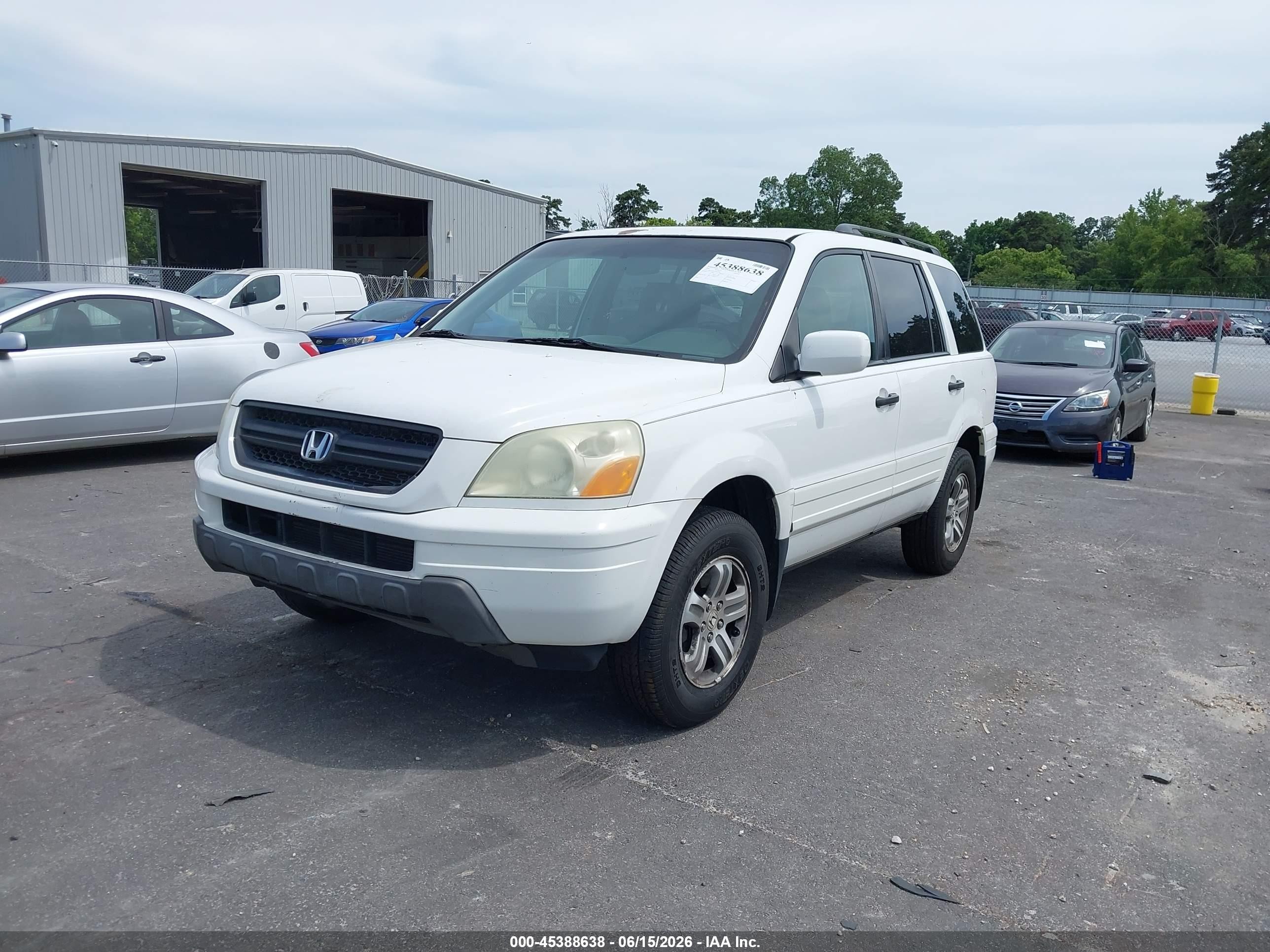 2005 Honda Pilot Ex-l White vin: 2HKYF18515H533346