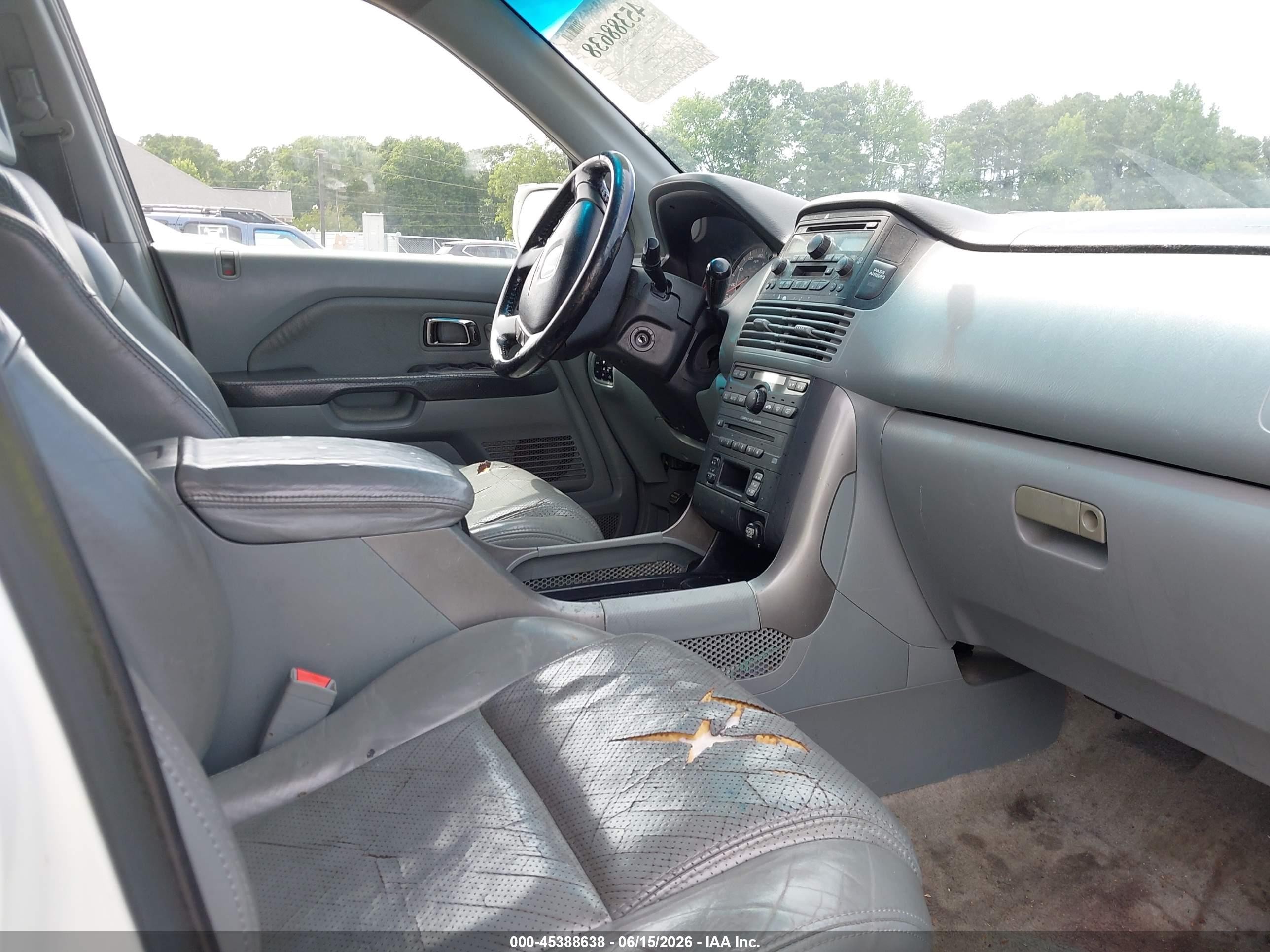 2005 Honda Pilot Ex-l White vin: 2HKYF18515H533346