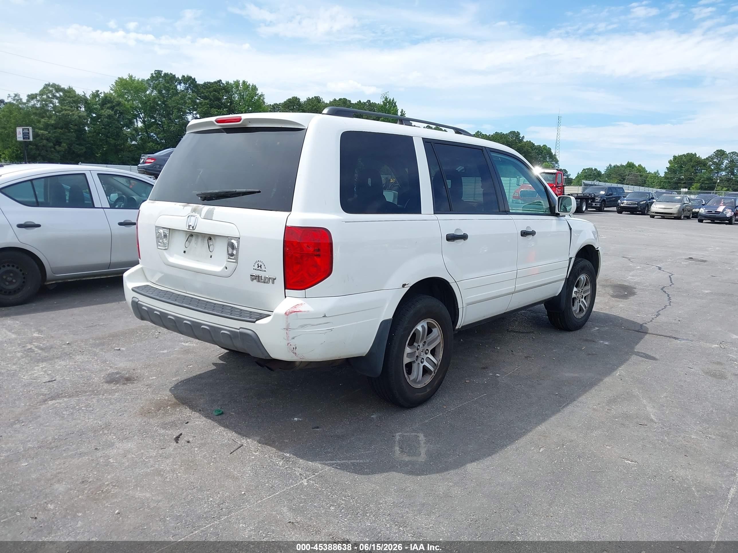 2005 Honda Pilot Ex-l White vin: 2HKYF18515H533346