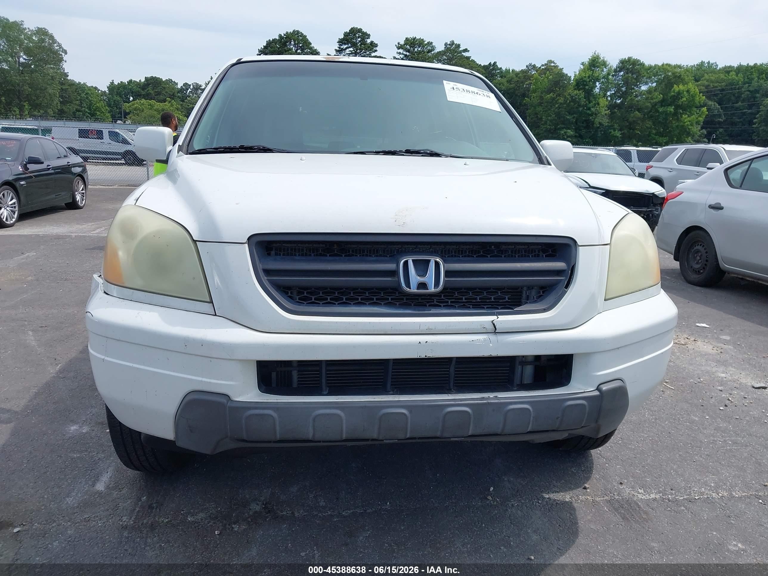 2005 Honda Pilot Ex-l White vin: 2HKYF18515H533346
