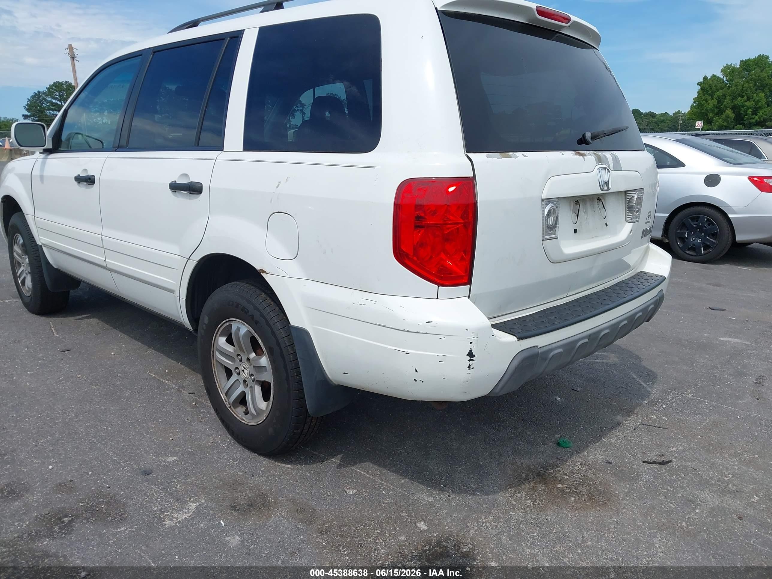 2005 Honda Pilot Ex-l White vin: 2HKYF18515H533346