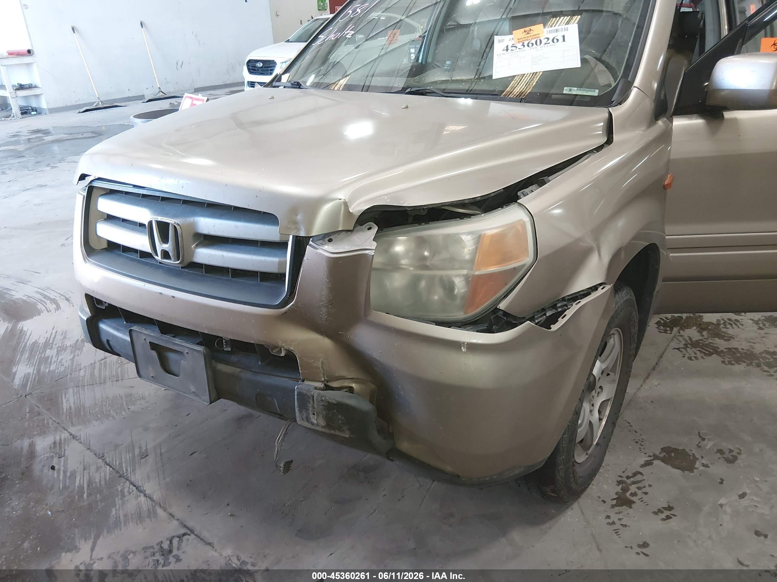 2006 Honda Pilot Ex-l Золотой vin: 2HKYF18516H523806